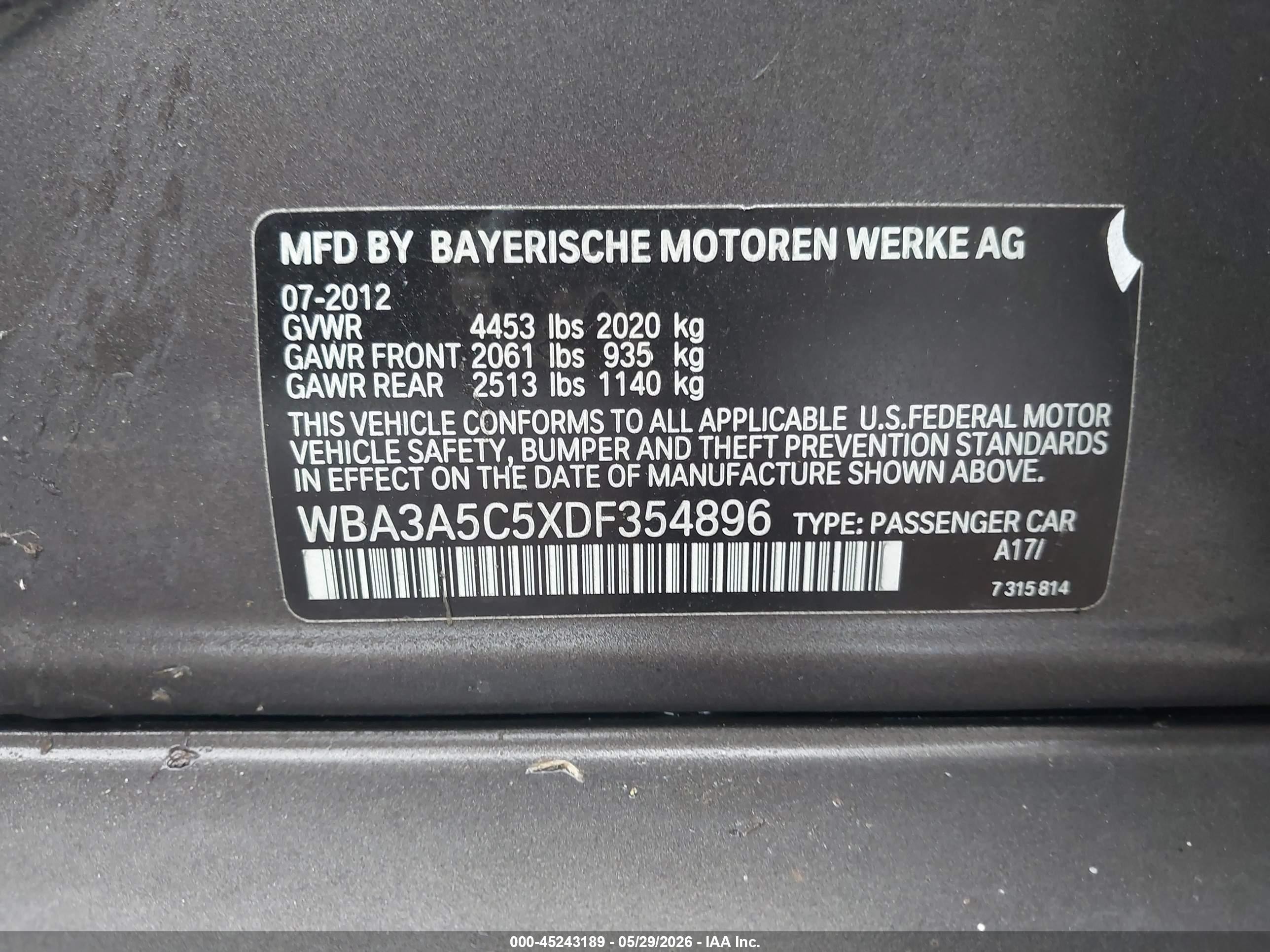 2013 Bmw 328i   Beige vin: WBA3A5C5XDF354896