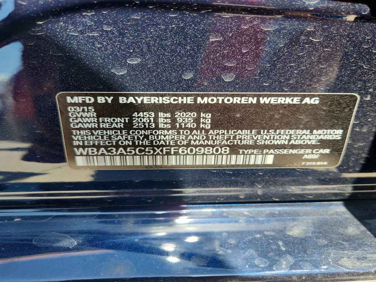 2015 Bmw 328 I Blue vin: WBA3A5C5XFF609808