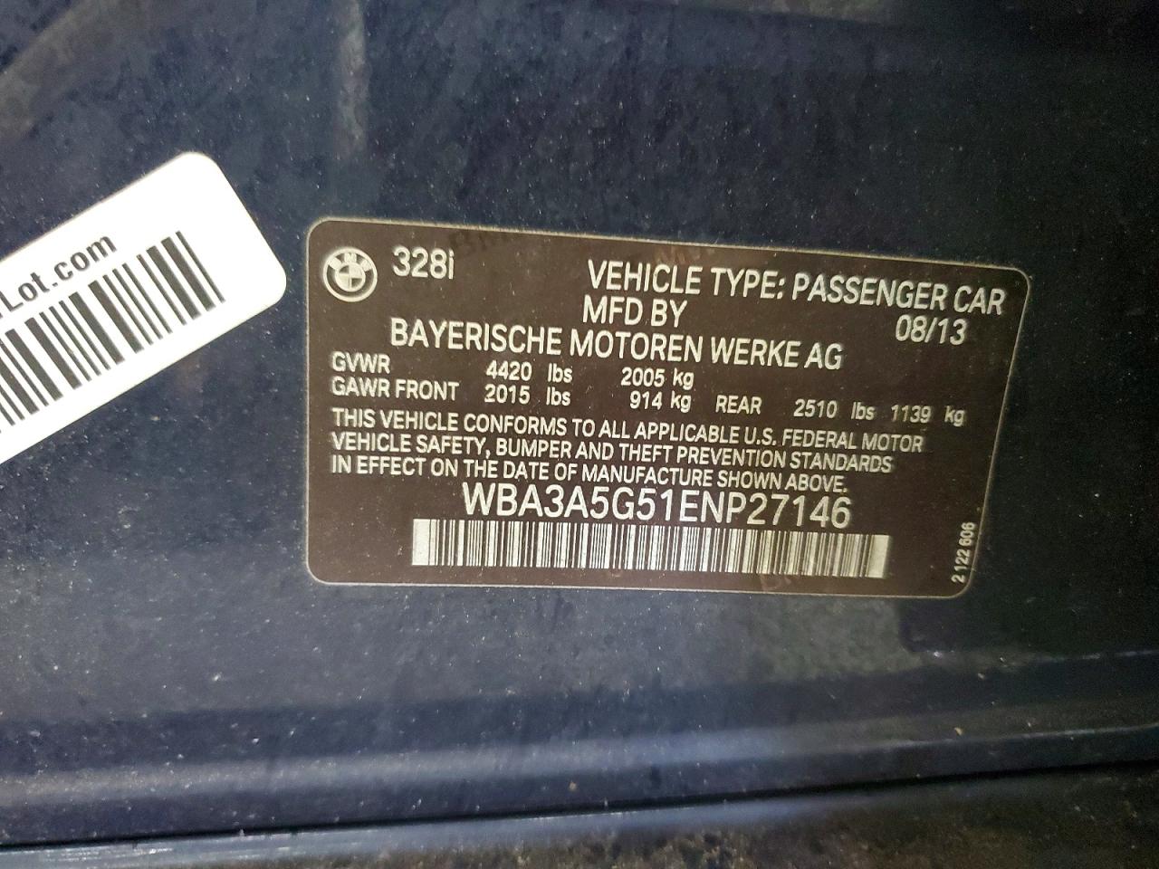 2014 Bmw 328 I Blue vin: WBA3A5G51ENP27146