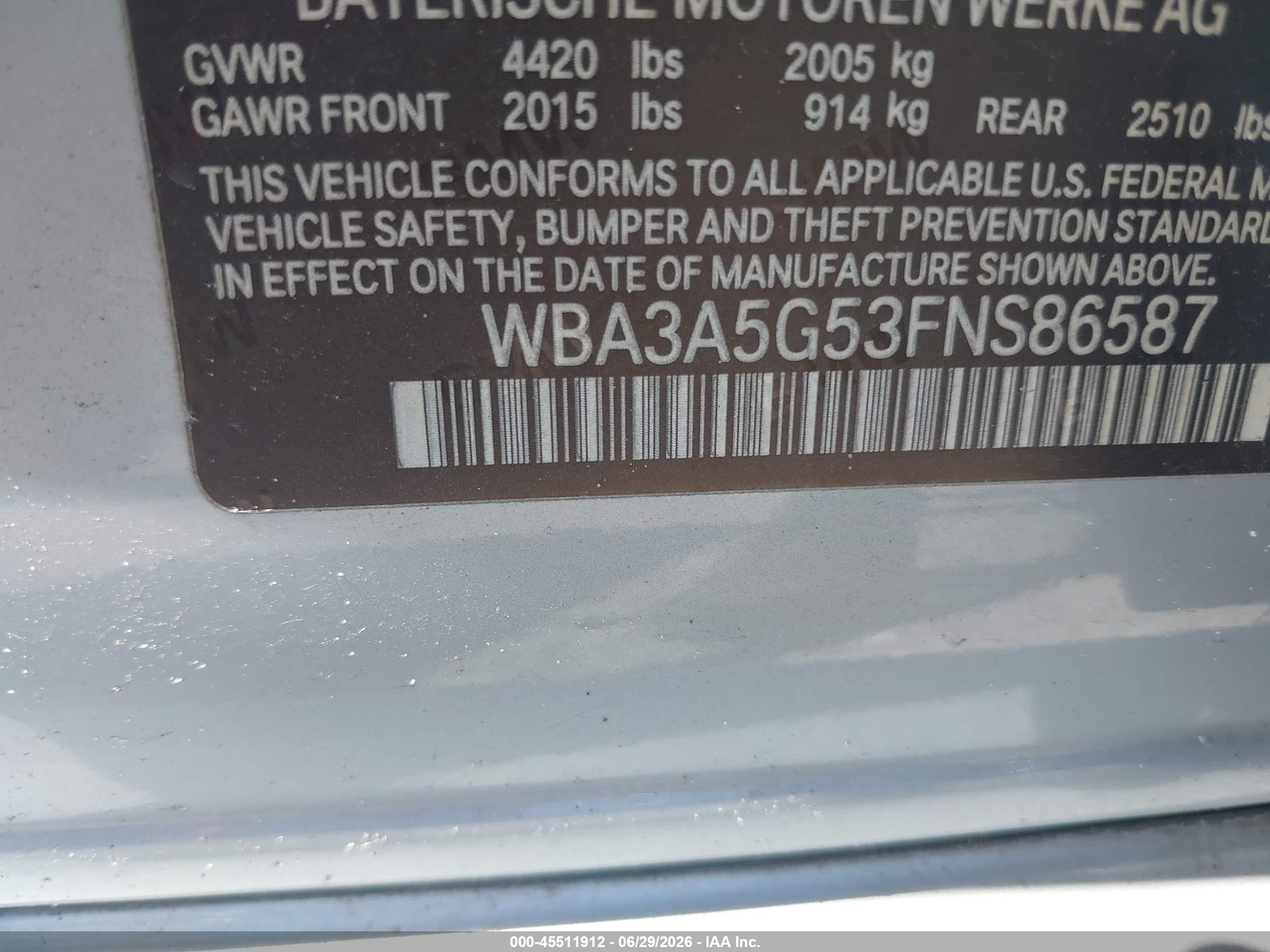 2015 Bmw 328i   Gray vin: WBA3A5G53FNS86587