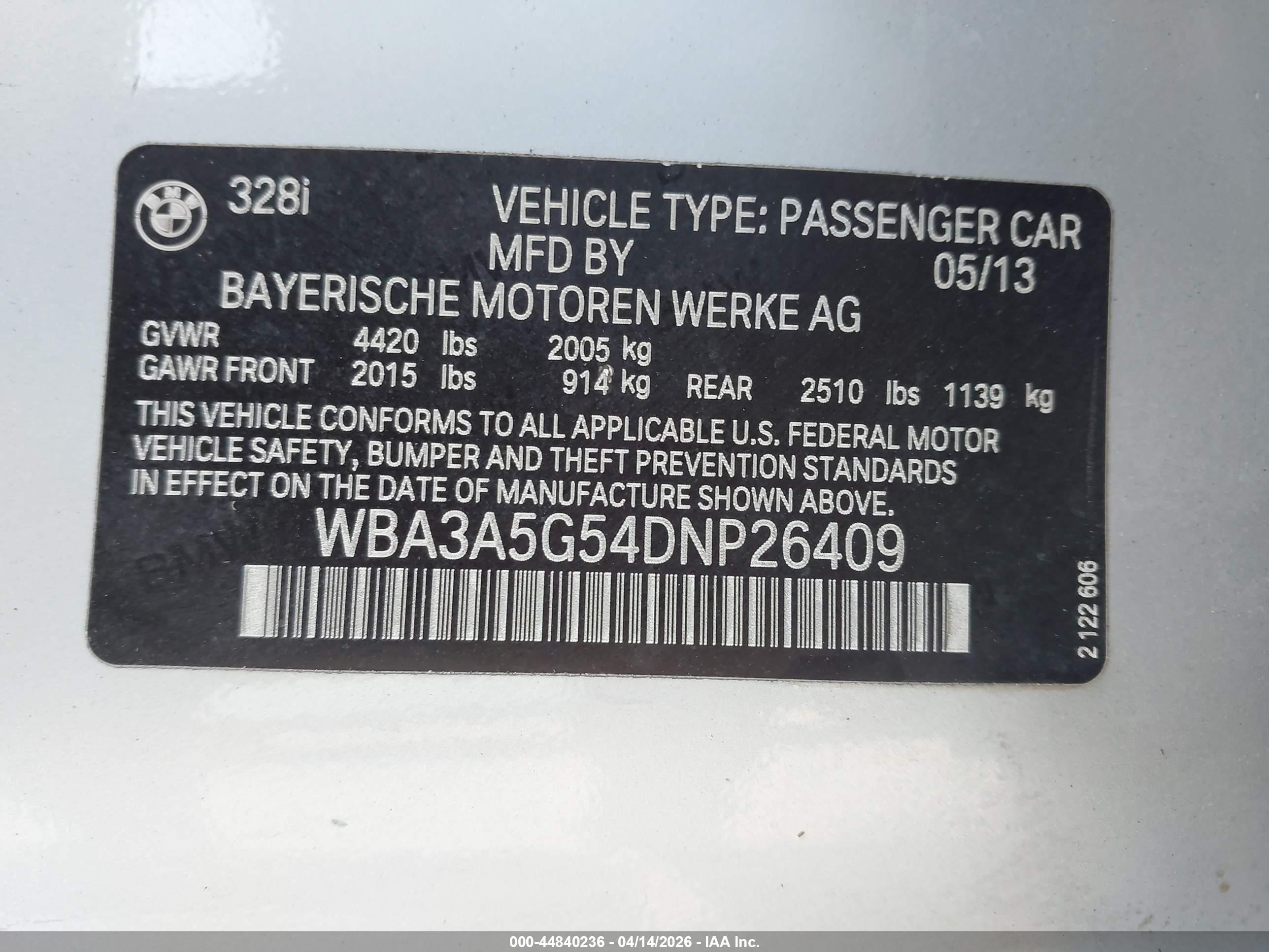 2013 Bmw 328i   Silver vin: WBA3A5G54DNP26409