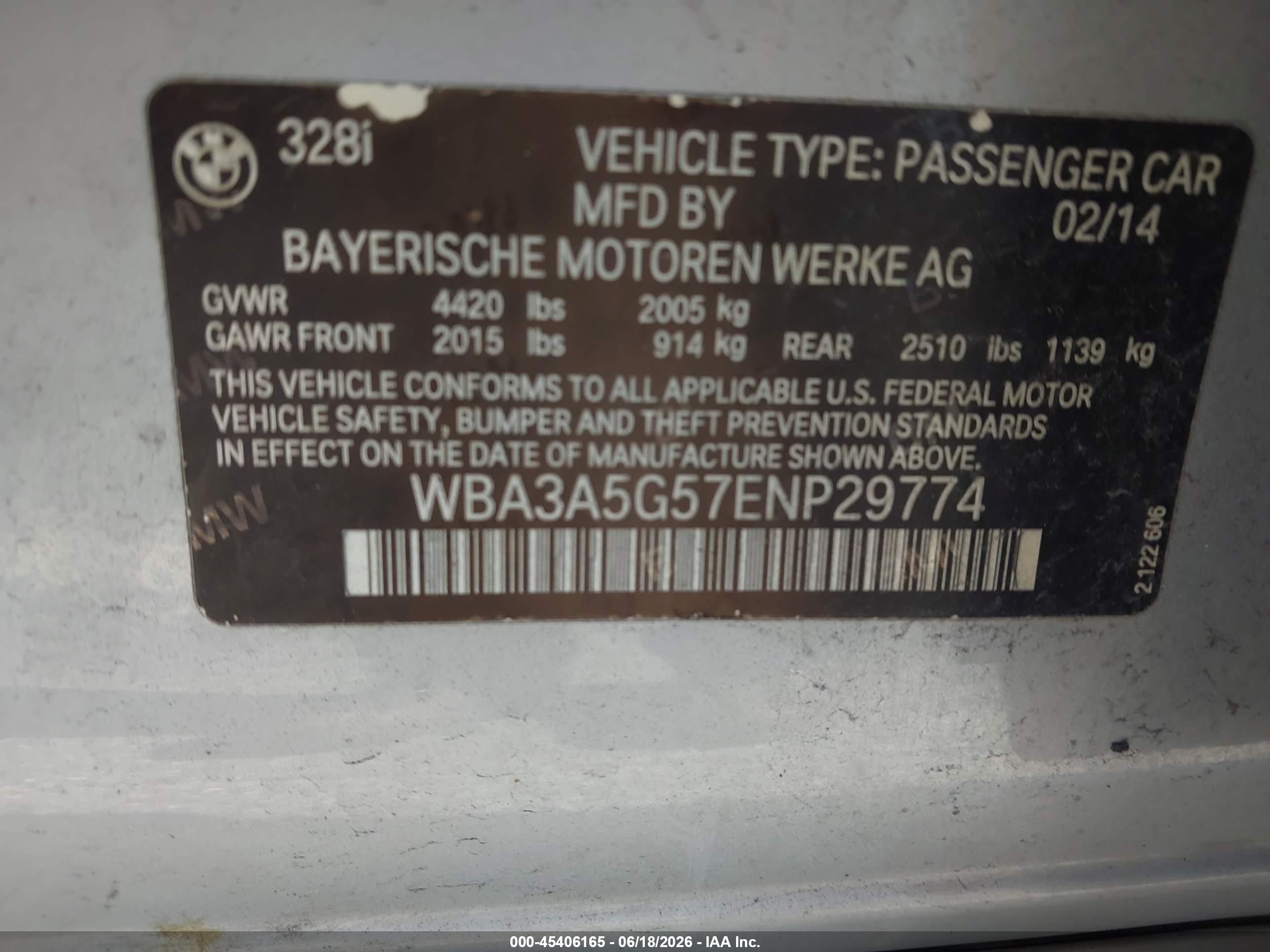 2014 Bmw 328i   Silver vin: WBA3A5G57ENP29774