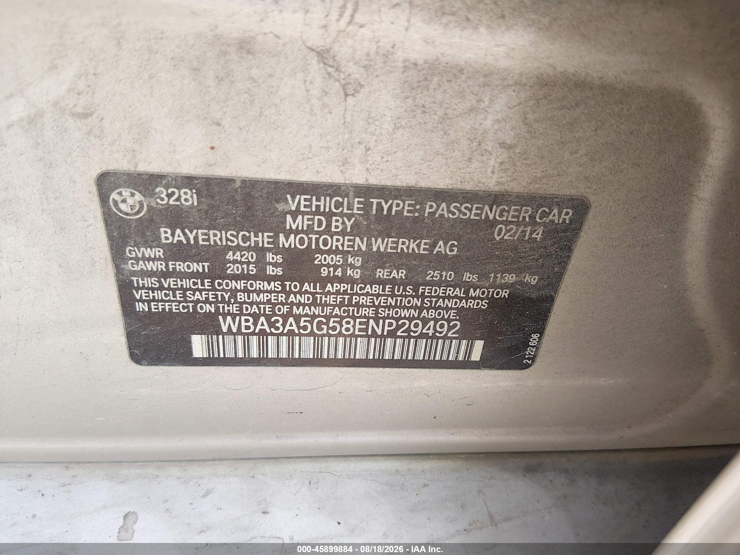 2014 Bmw 328i   Gold vin: WBA3A5G58ENP29492