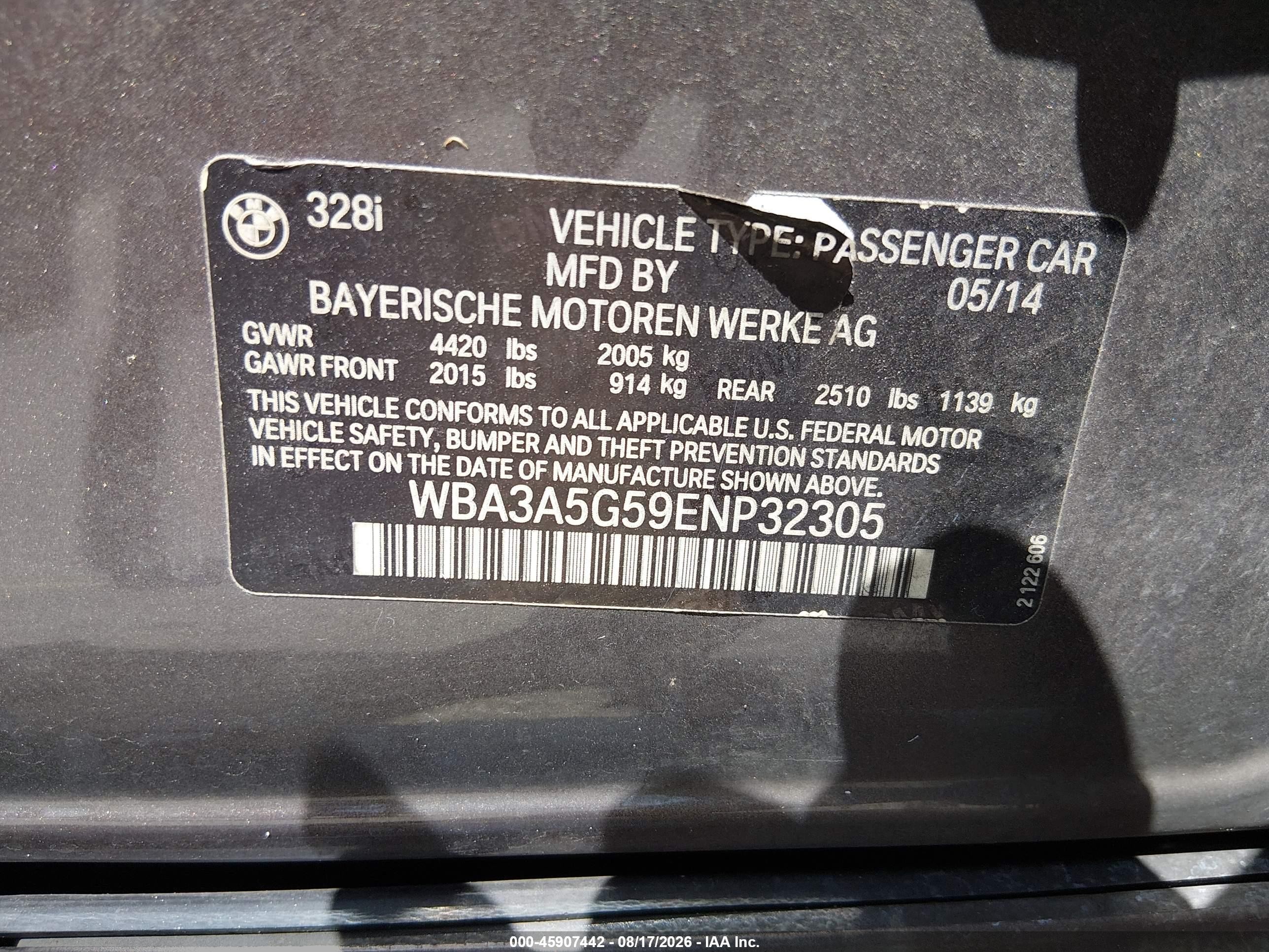 2014 Bmw 328i   Brown vin: WBA3A5G59ENP32305