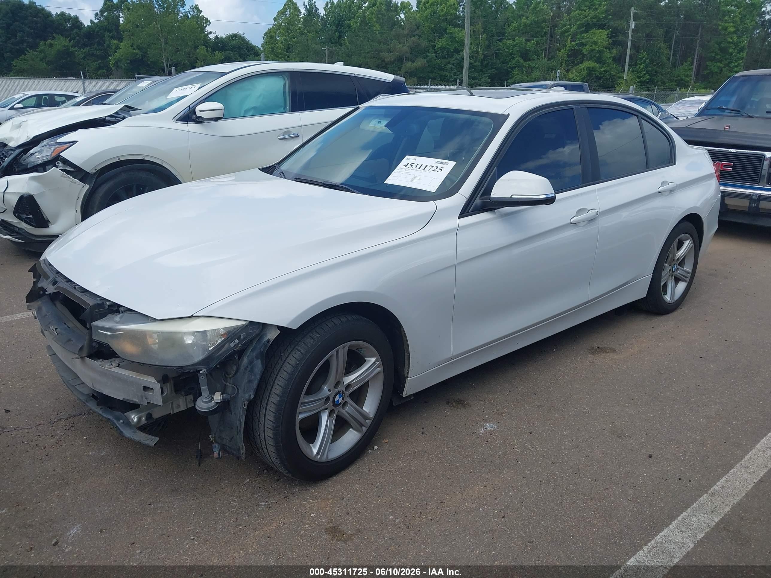 2015 Bmw 328i   White vin: WBA3A5G5XFNS91558