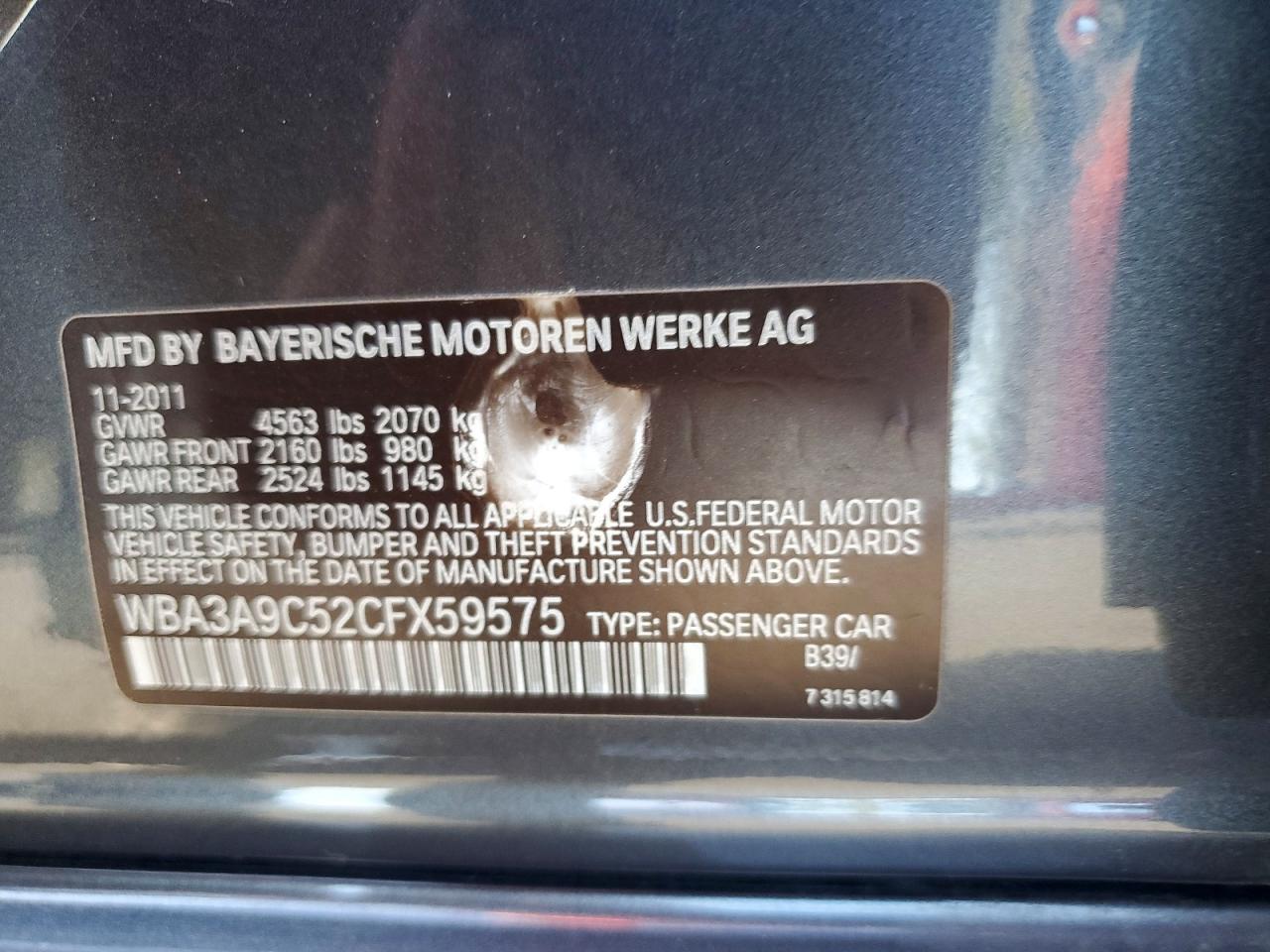 2012 Bmw 335 I Black vin: WBA3A9C52CFX59575