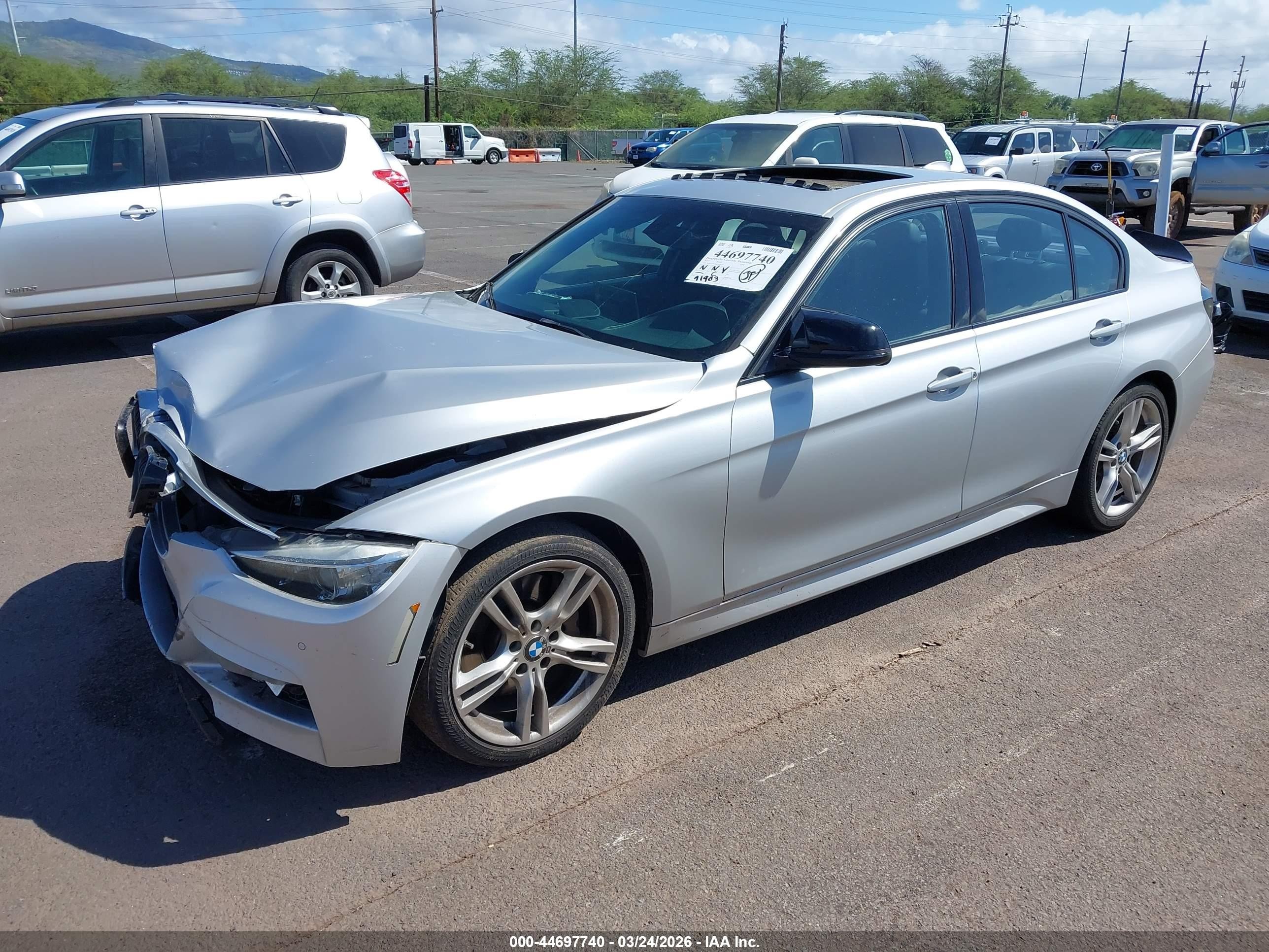 2013 Bmw 335i Silver vin: WBA3A9C54DF476242
