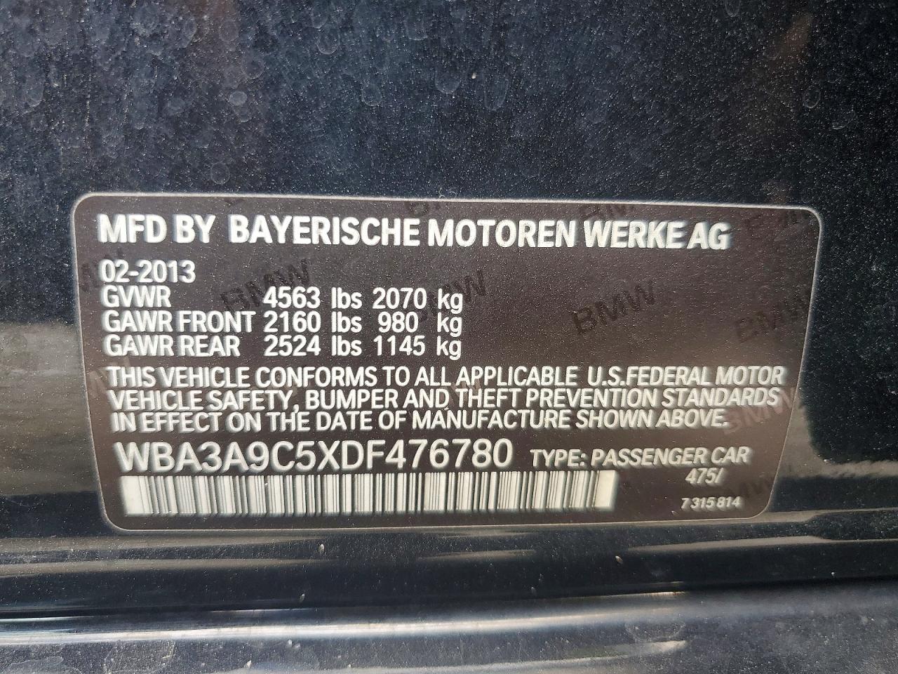 2013 Bmw 335 I Black vin: WBA3A9C5XDF476780