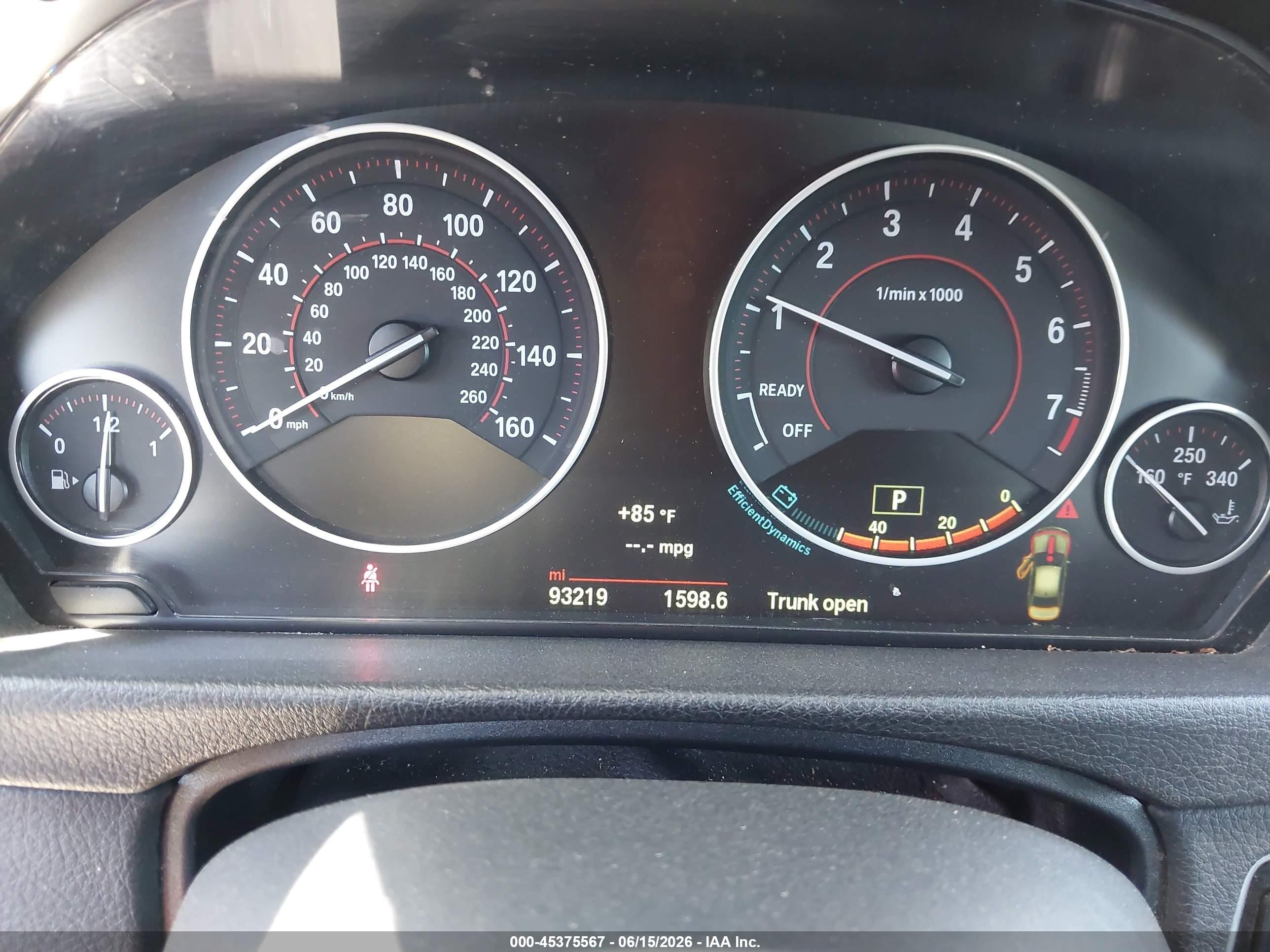 2015 Bmw 335i   Black vin: WBA3A9G50FNT09640