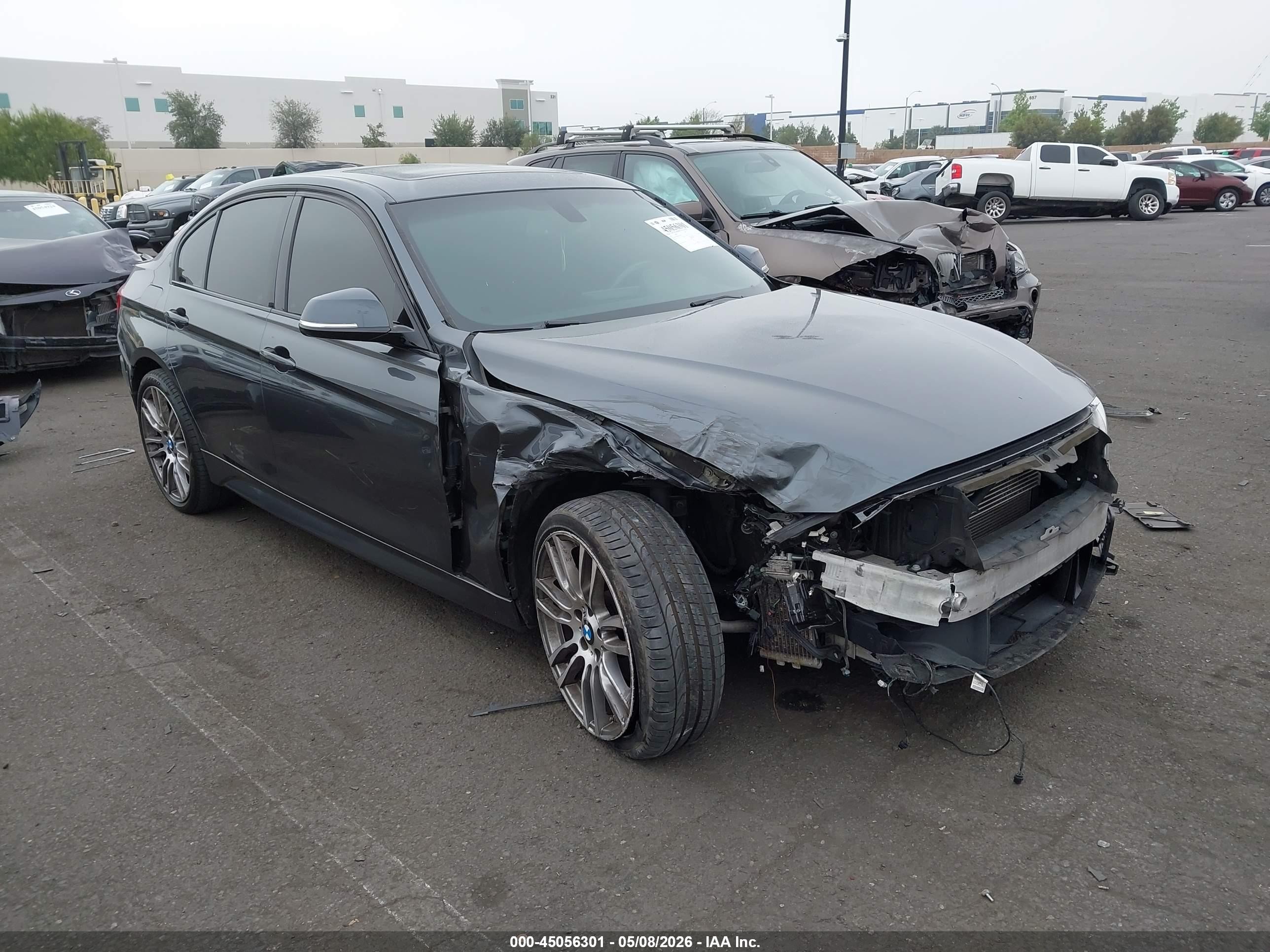 2014 Bmw 335i   Gray vin: WBA3A9G54ENS65401