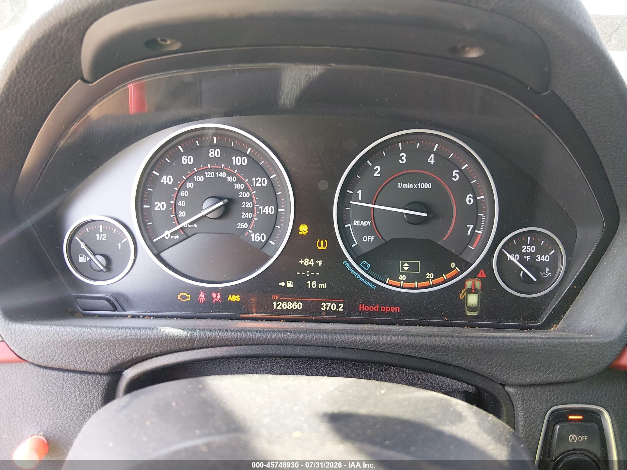 2014 Bmw 335i   White vin: WBA3A9G55ENS65018