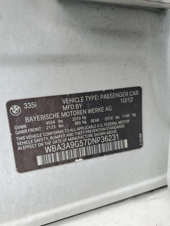 2013 Bmw 128i 2d I White vin: WBA3A9G57DNP36231