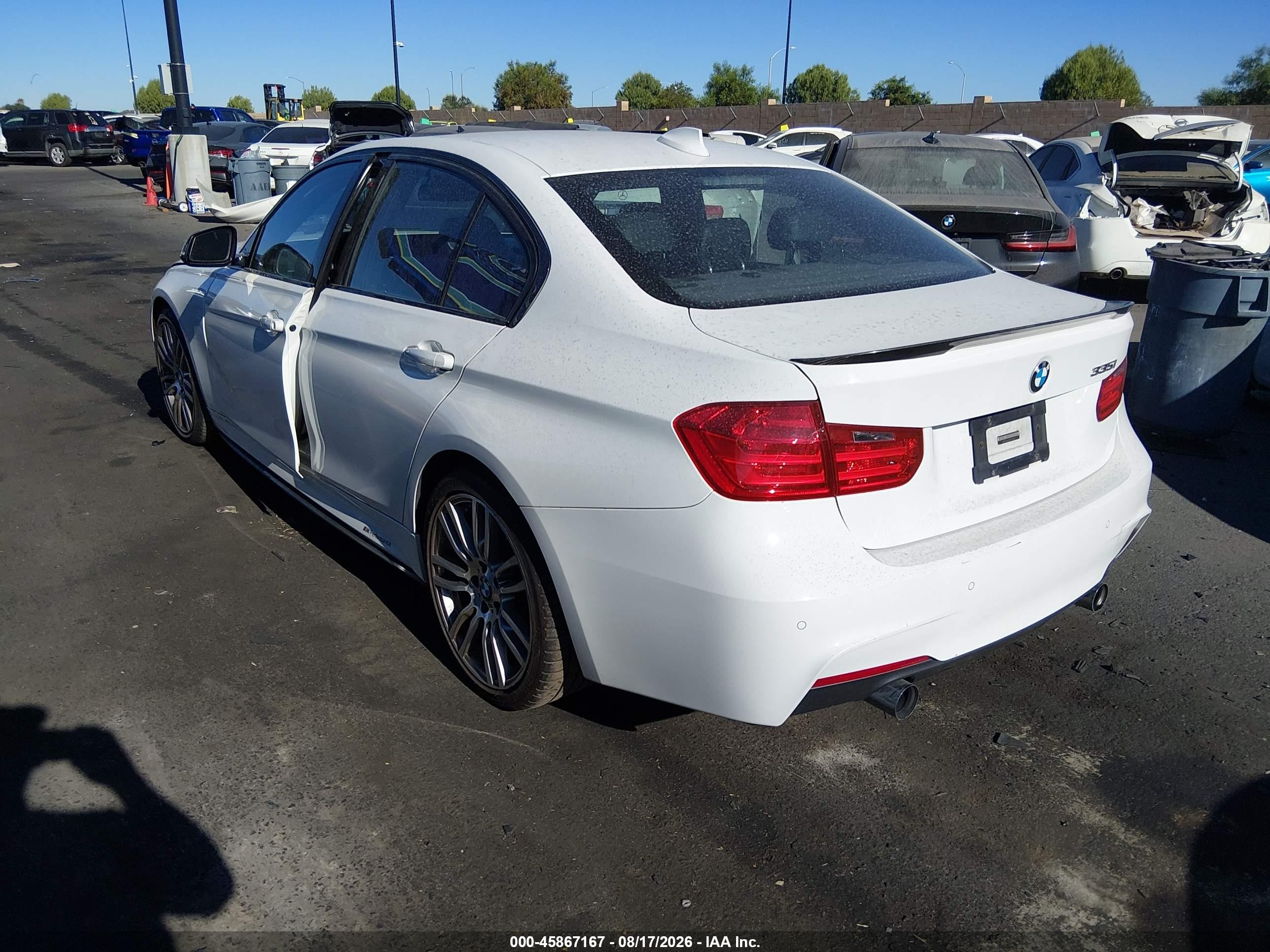 2015 Bmw 335i   White vin: WBA3A9G58FNT09420