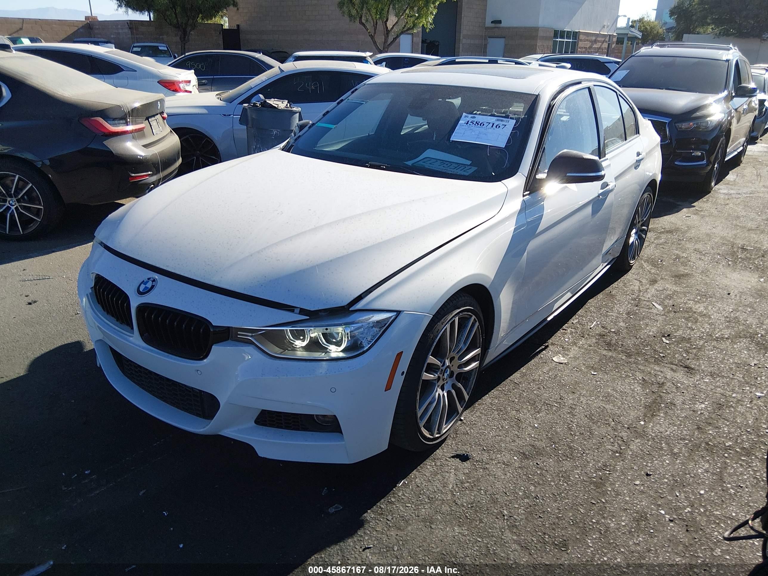 2015 Bmw 335i   White vin: WBA3A9G58FNT09420
