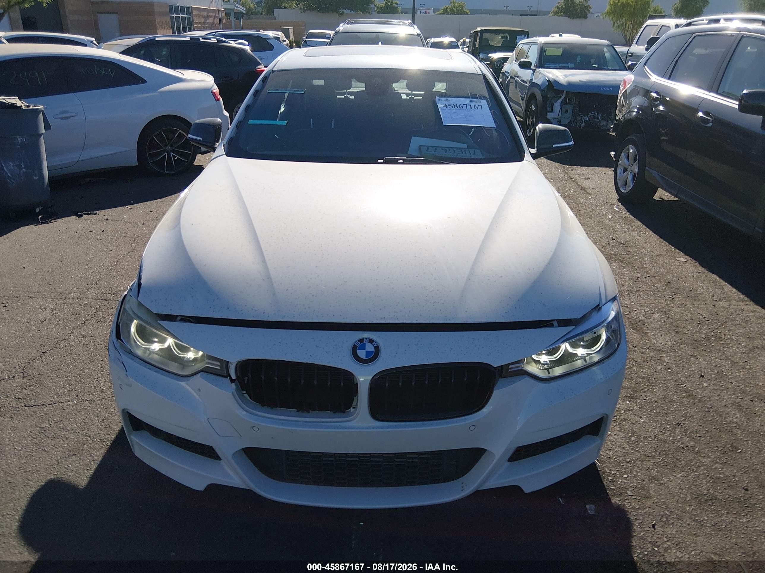 2015 Bmw 335i   White vin: WBA3A9G58FNT09420