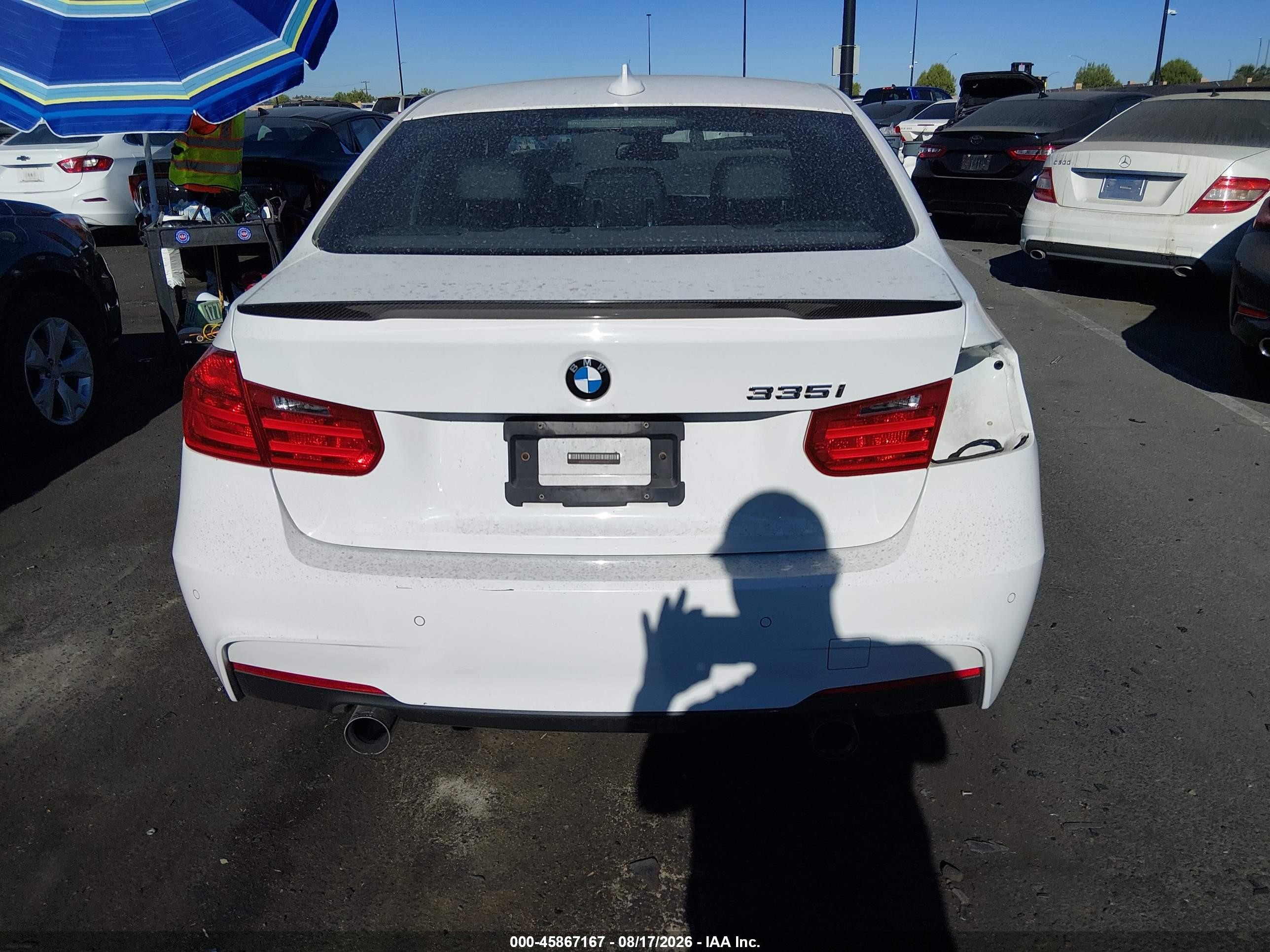2015 Bmw 335i   White vin: WBA3A9G58FNT09420