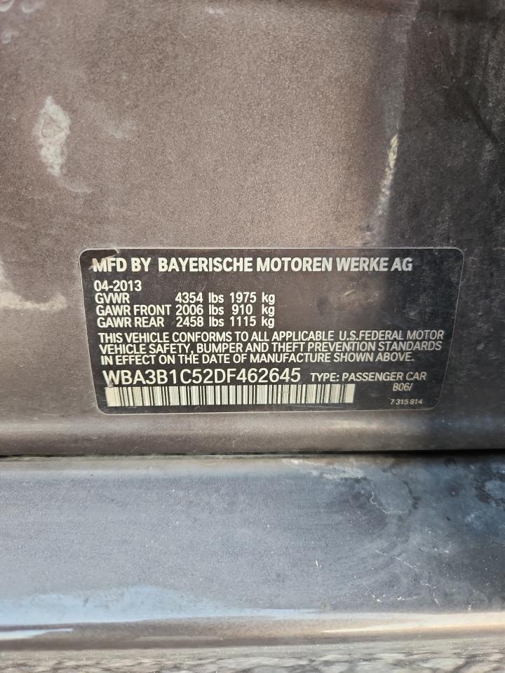 2013 Bmw 320 I Желто-коричневый vin: WBA3B1C52DF462645