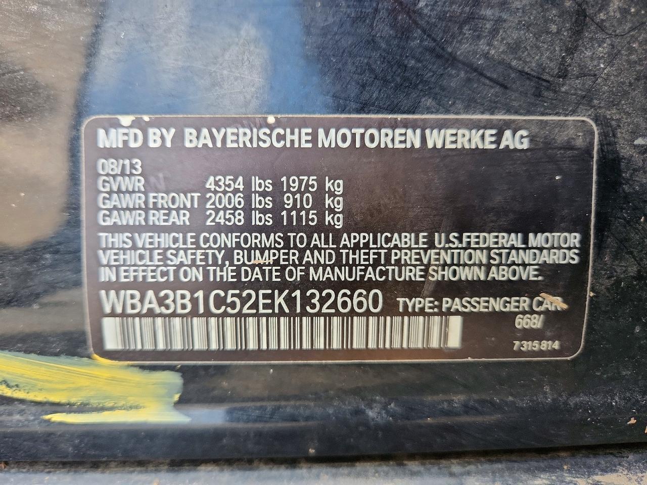 2014 Bmw 320 I Black vin: WBA3B1C52EK132660