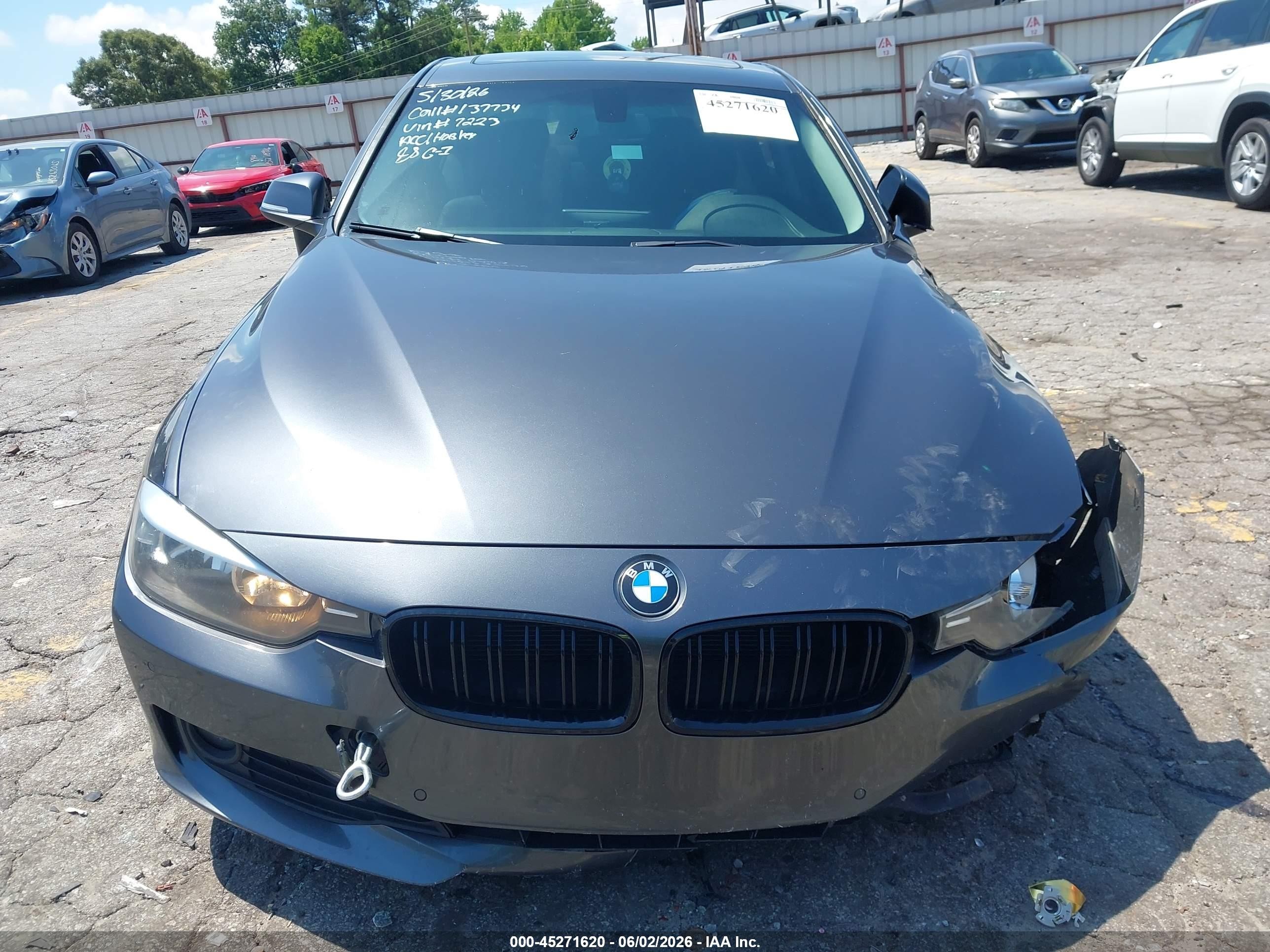 2015 Bmw 320i   Gray vin: WBA3B1C53FK137223