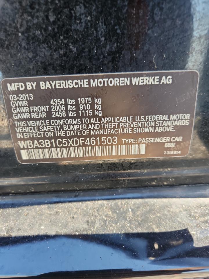 2013 Bmw 320 I Black vin: WBA3B1C5XDF461503