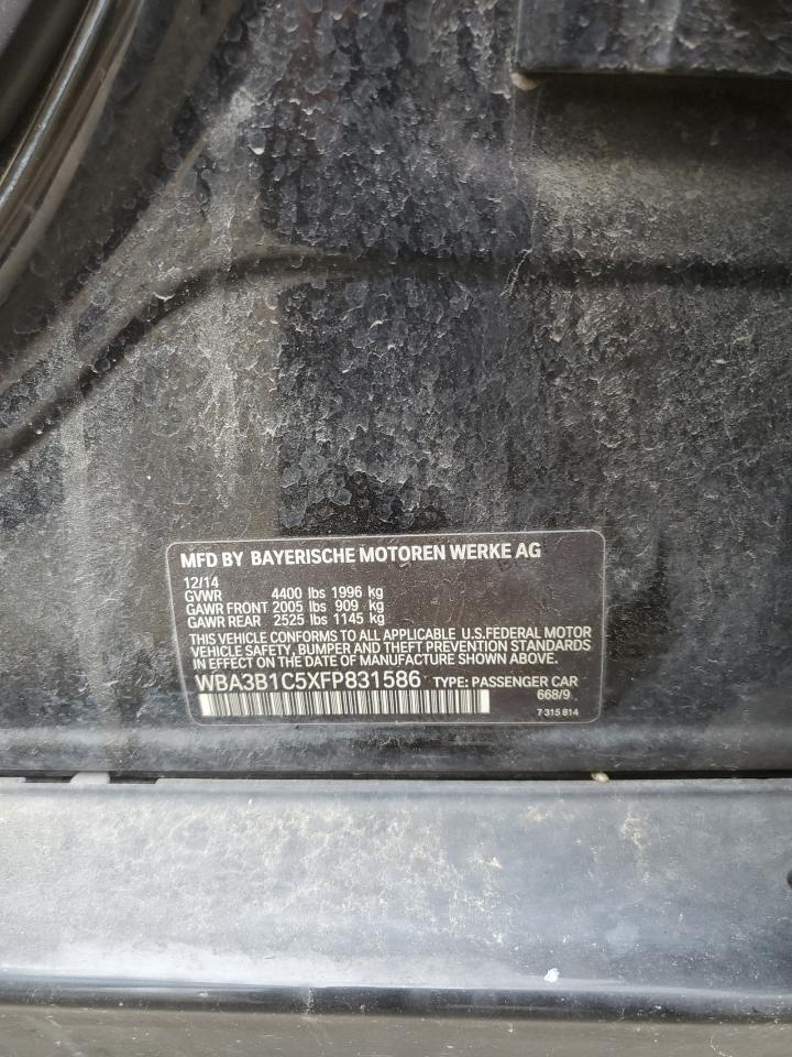 2015 Bmw 320 I Black vin: WBA3B1C5XFP831586