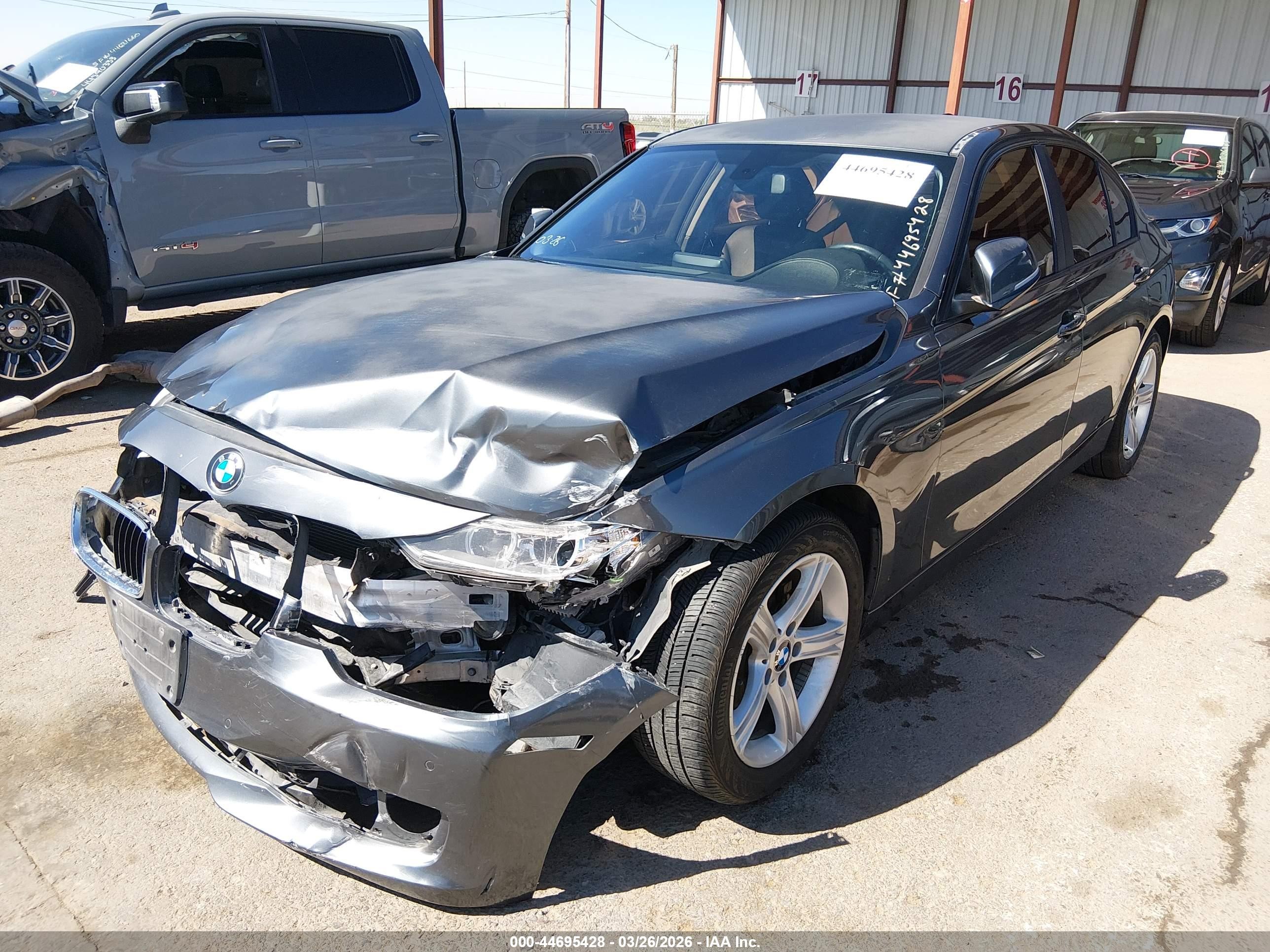 2015 Bmw 320i Gray vin: WBA3B1G53FNT05239