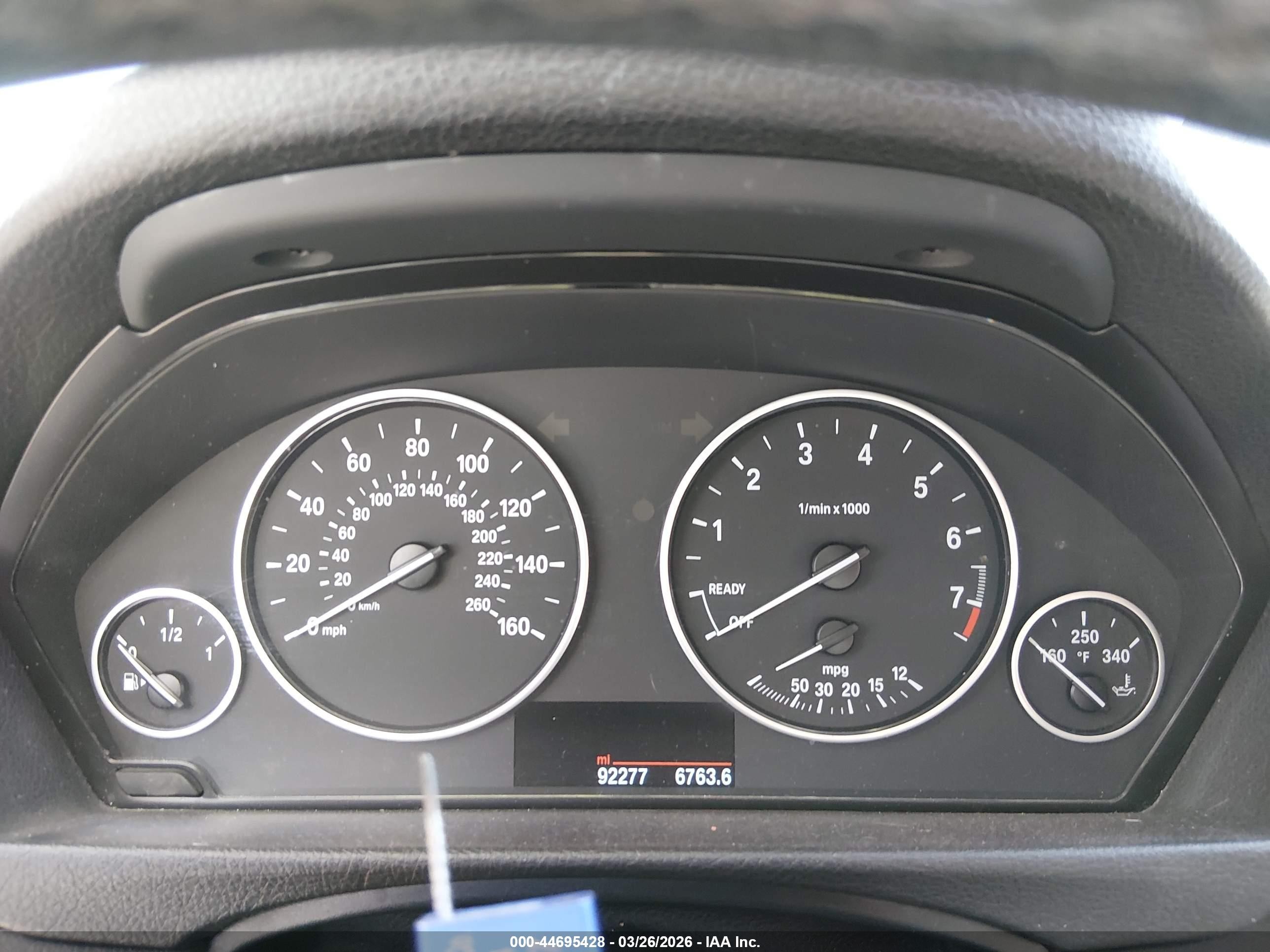 2015 Bmw 320i Gray vin: WBA3B1G53FNT05239