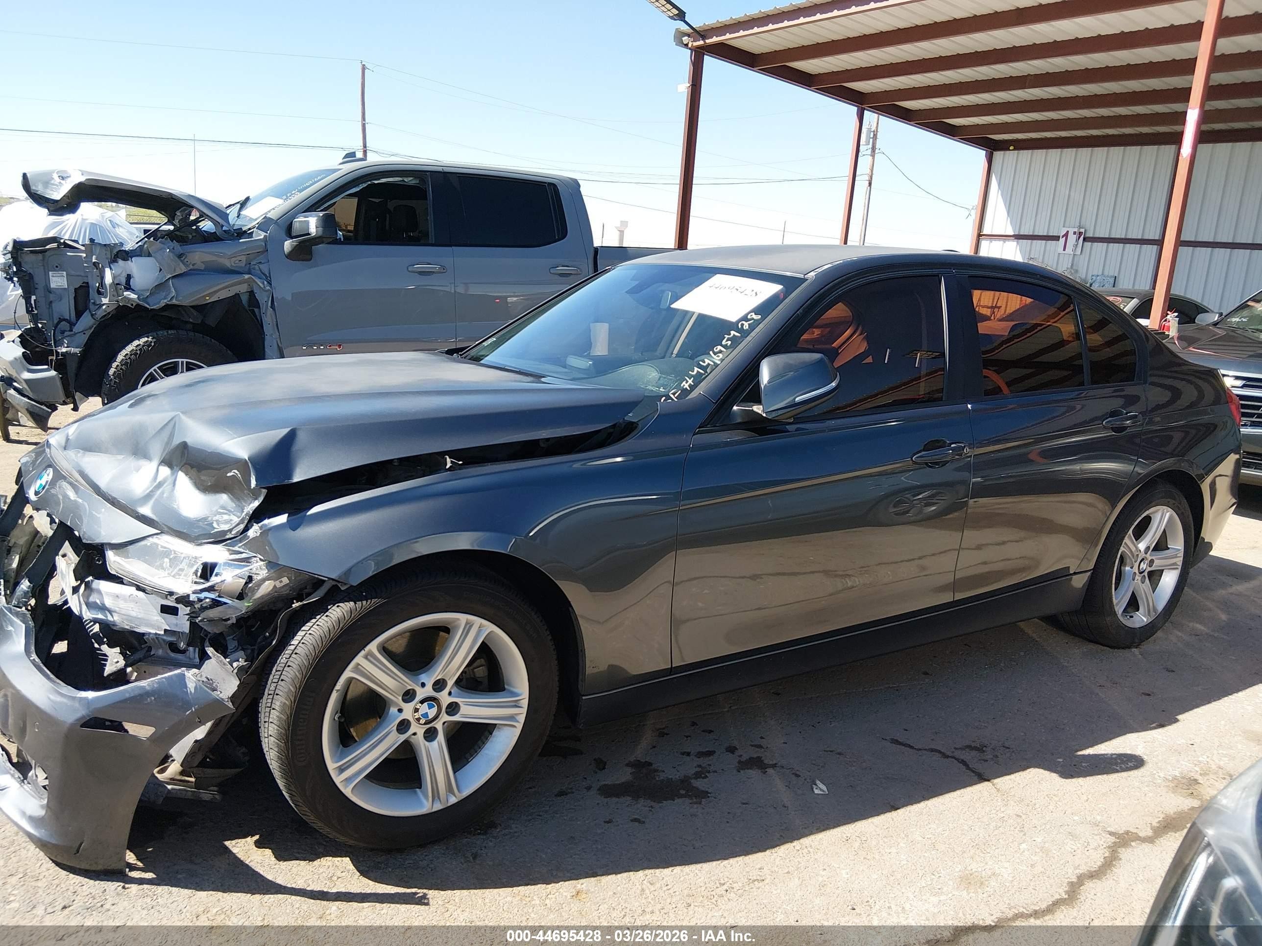 2015 Bmw 320i Gray vin: WBA3B1G53FNT05239