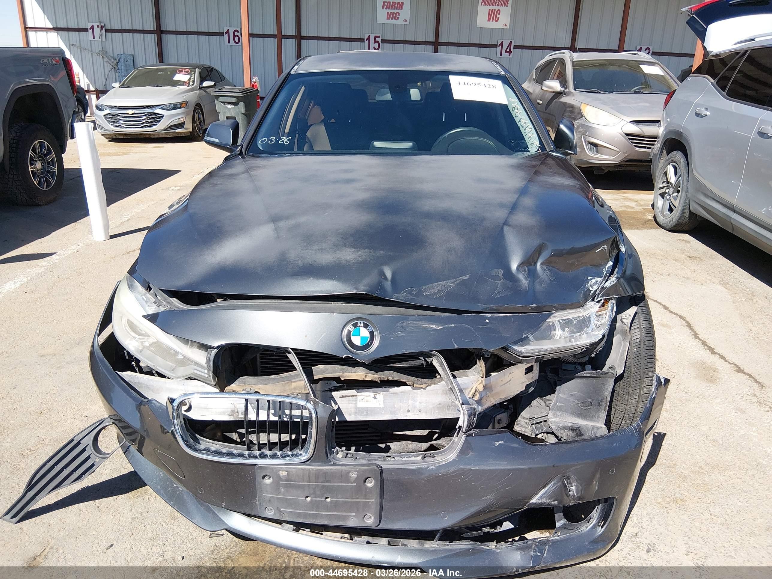 2015 Bmw 320i Gray vin: WBA3B1G53FNT05239