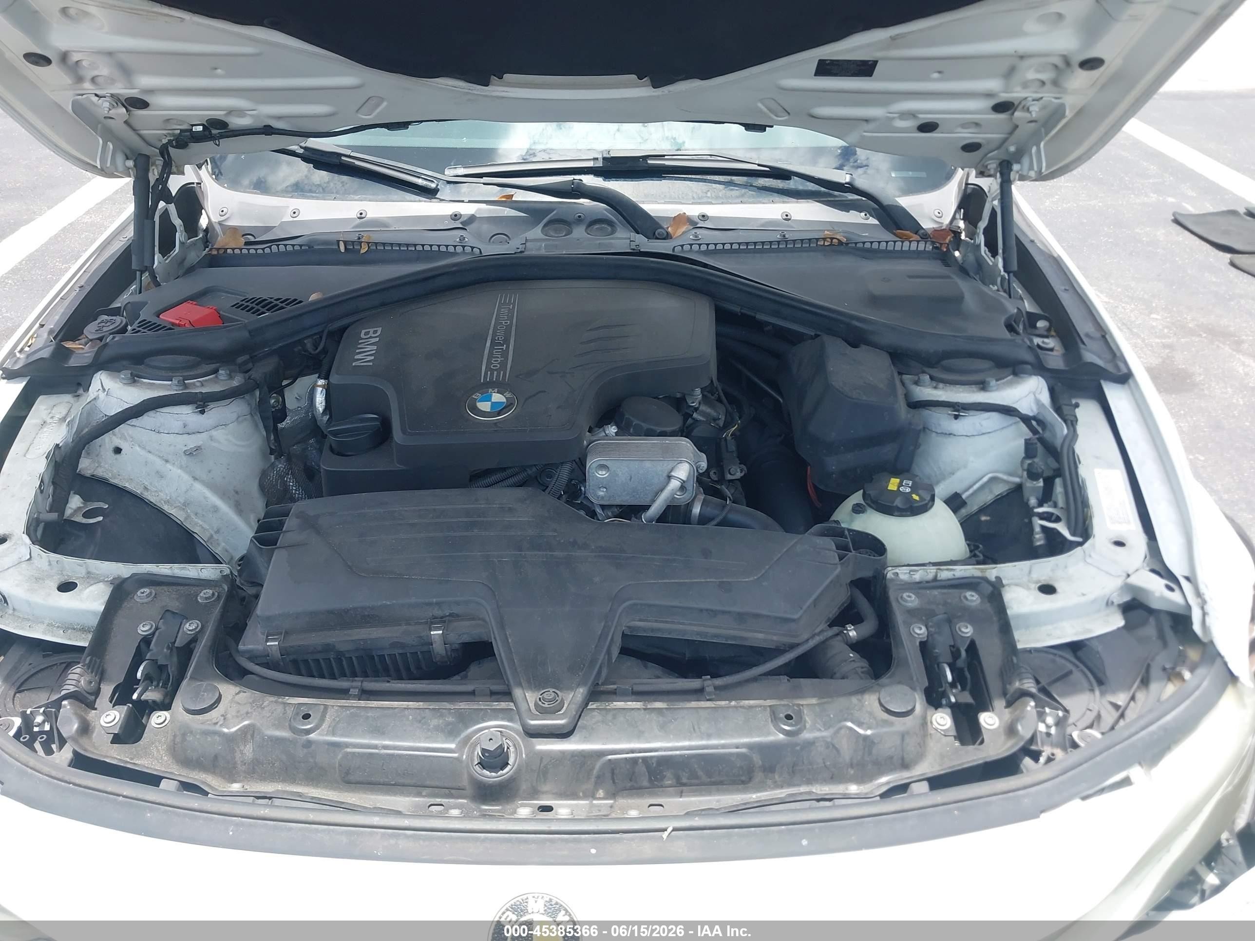 2015 Bmw 320i   White vin: WBA3B1G56FNT06515