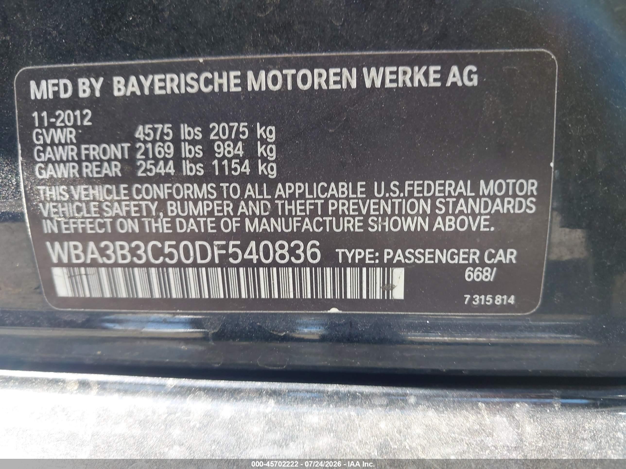 2013 Bmw 328i Xdrive Черный vin: WBA3B3C50DF540836