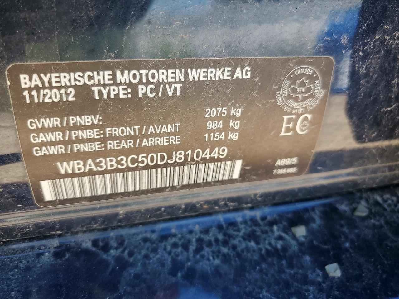 2013 Bmw 328 Xi Black vin: WBA3B3C50DJ810449