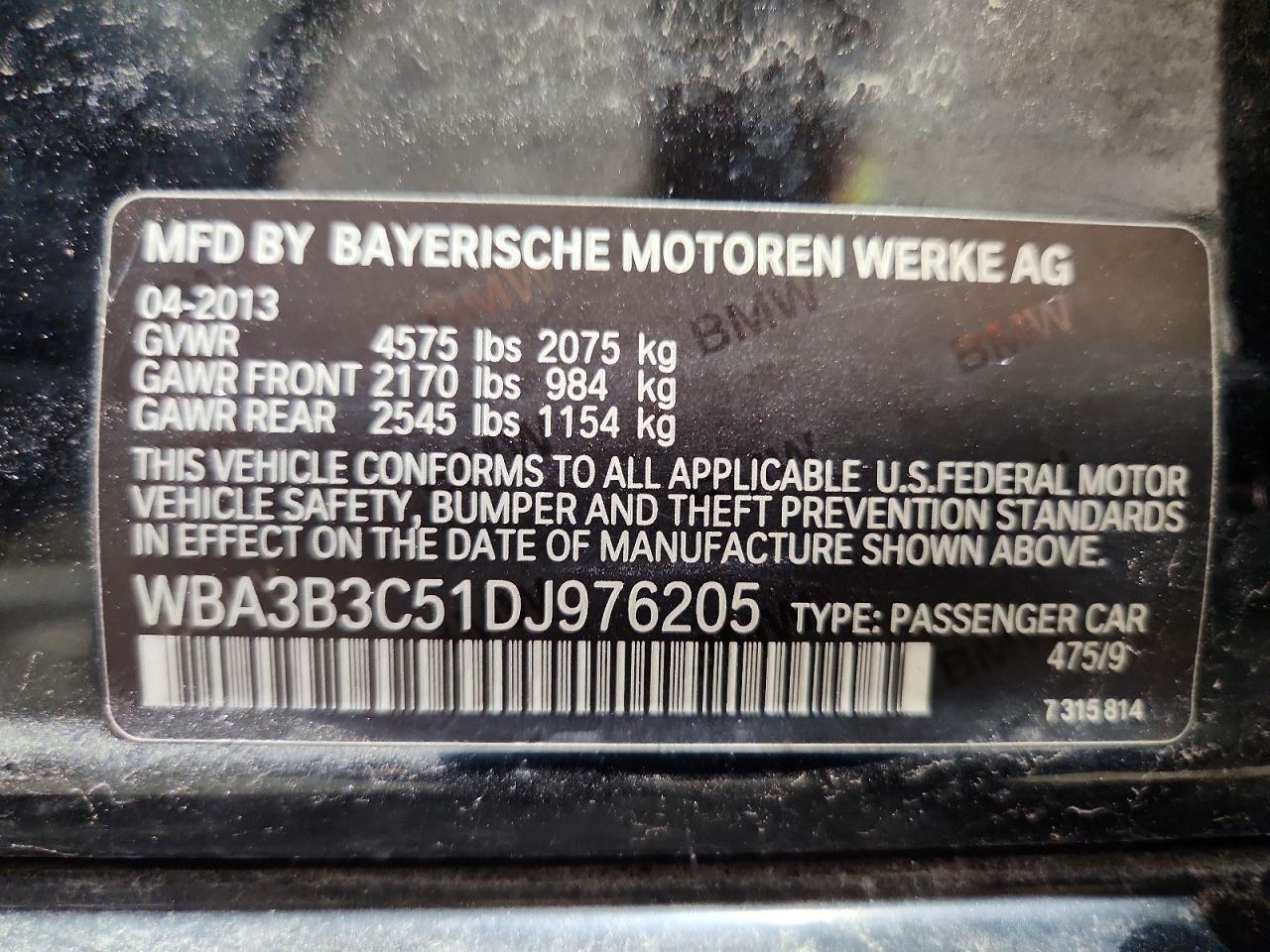 2013 Bmw 328i Xdrive Black vin: WBA3B3C51DJ976205