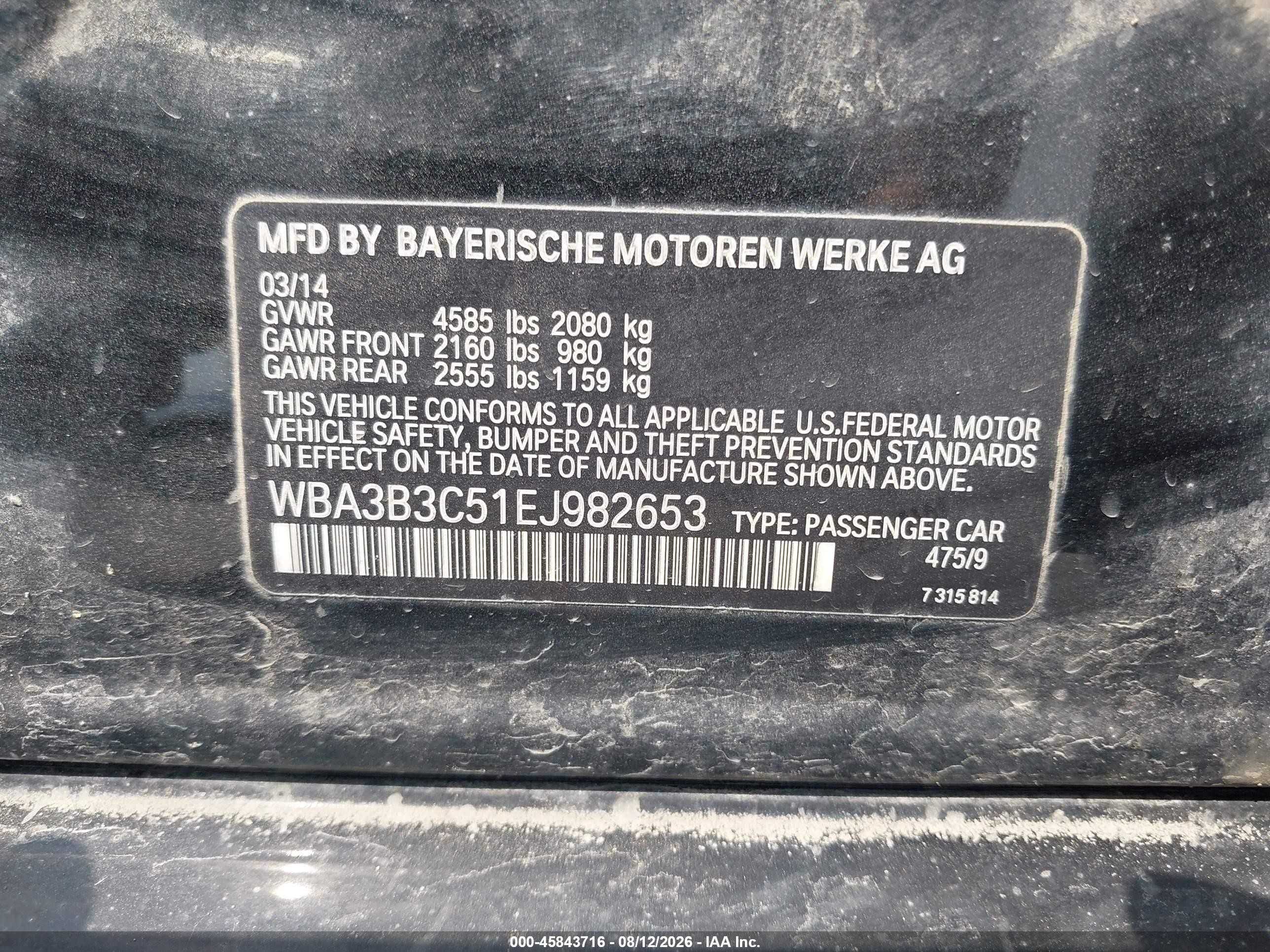 2014 Bmw 328i Xdrive Black vin: WBA3B3C51EJ982653