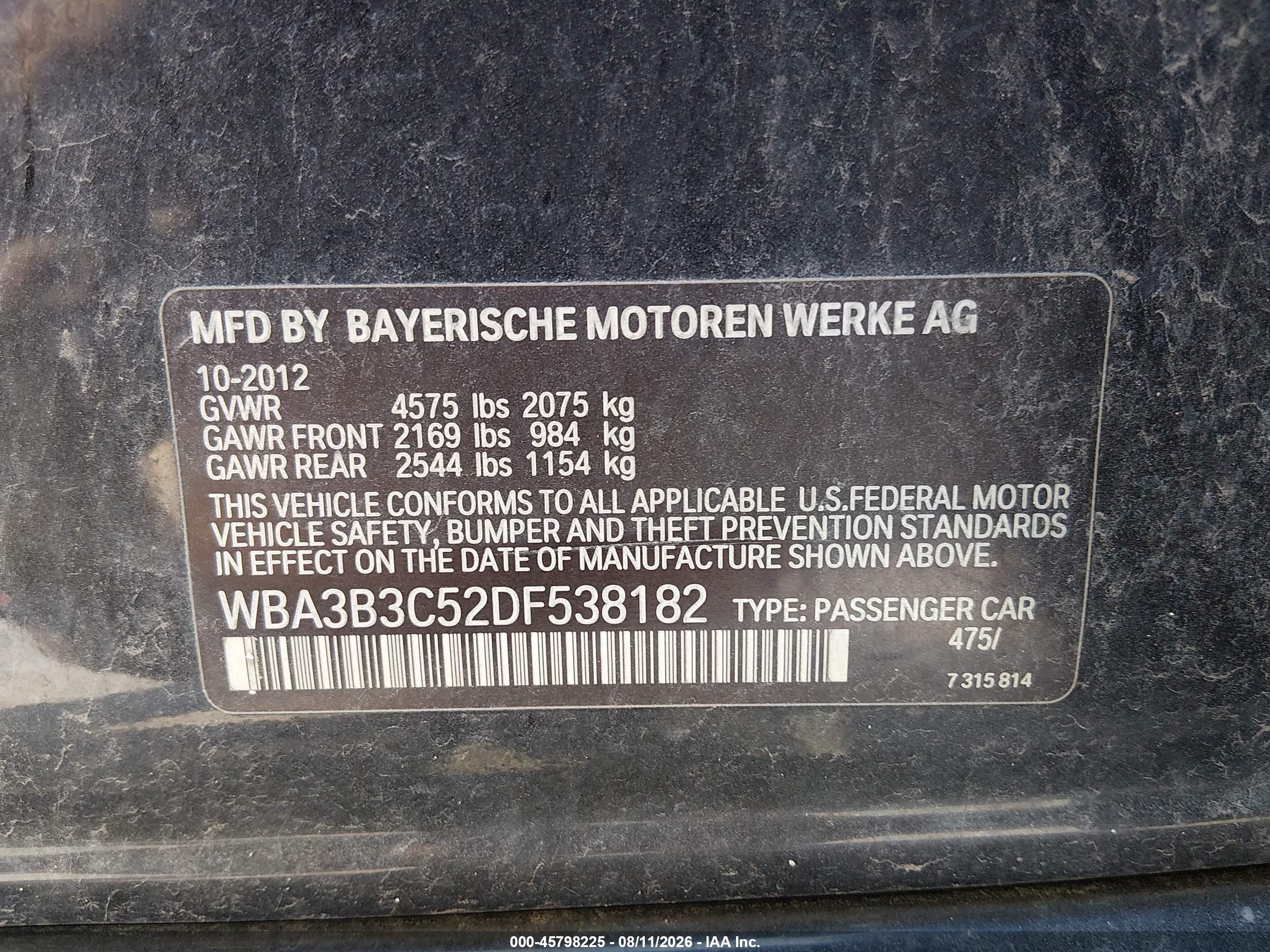2013 Bmw 328i Xdrive Black vin: WBA3B3C52DF538182