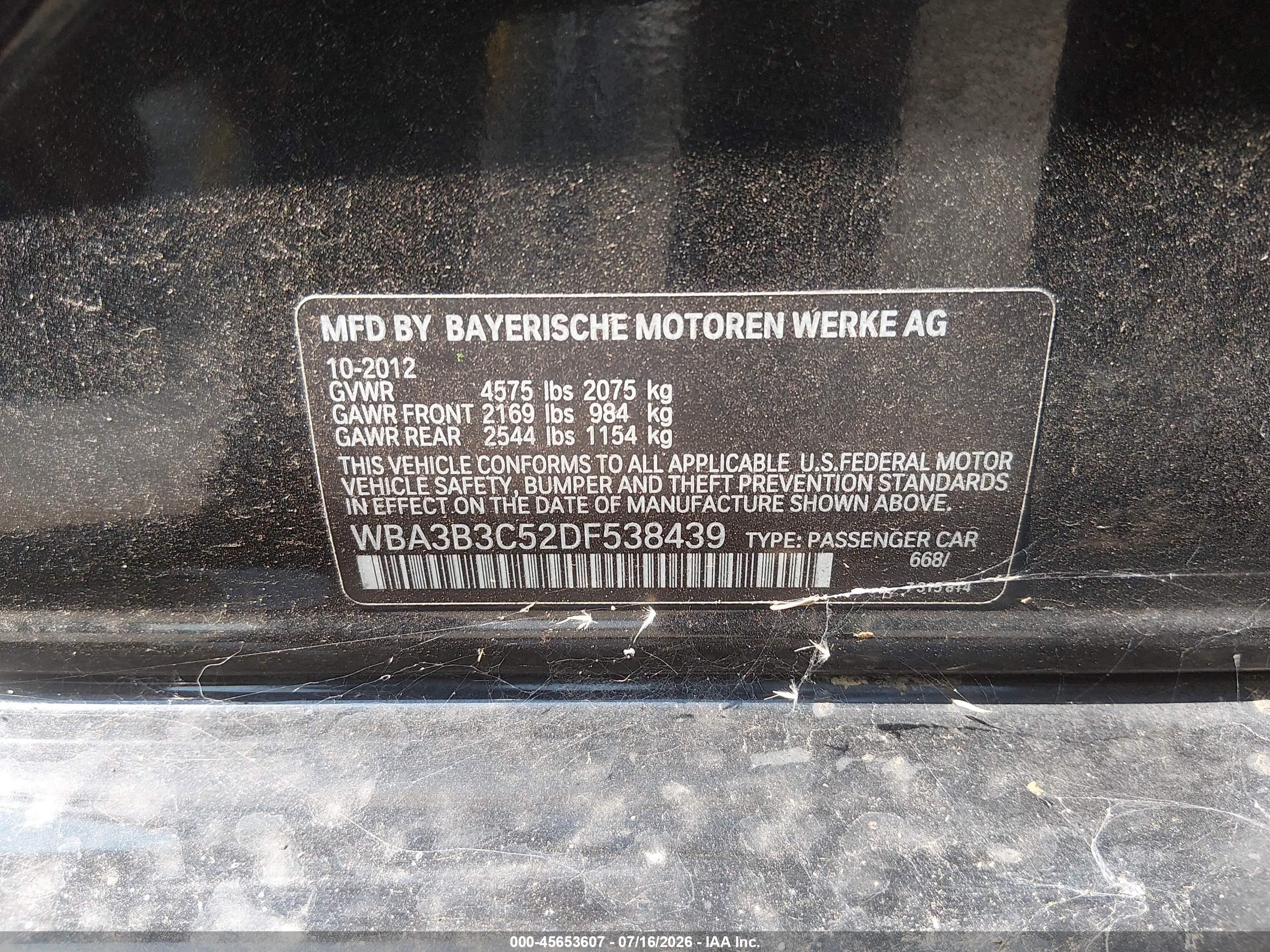 2013 Bmw 328i Xdrive Черный vin: WBA3B3C52DF538439