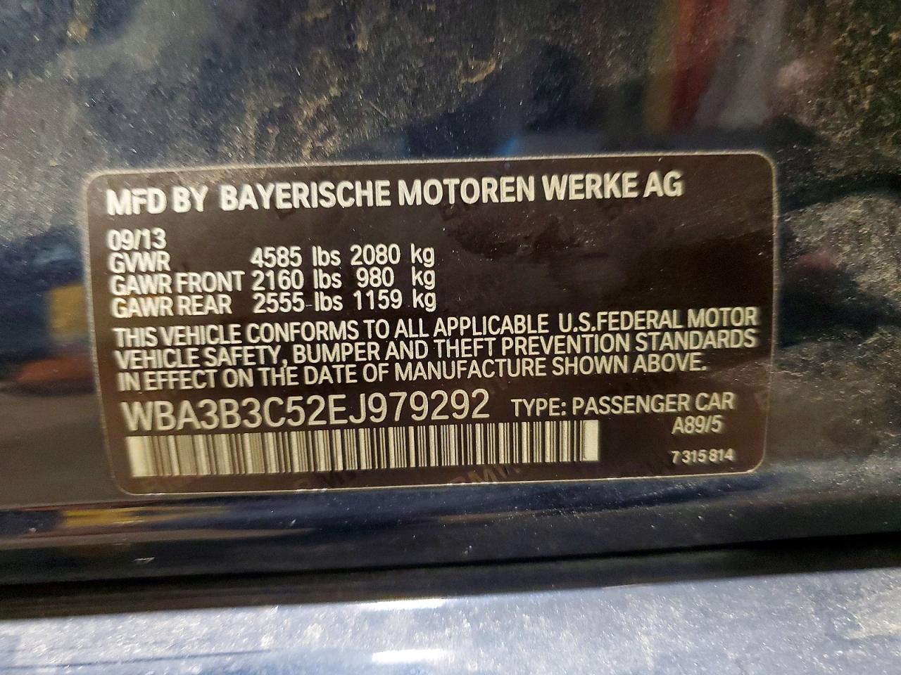 2014 Bmw 328 Xi Blue vin: WBA3B3C52EJ979292