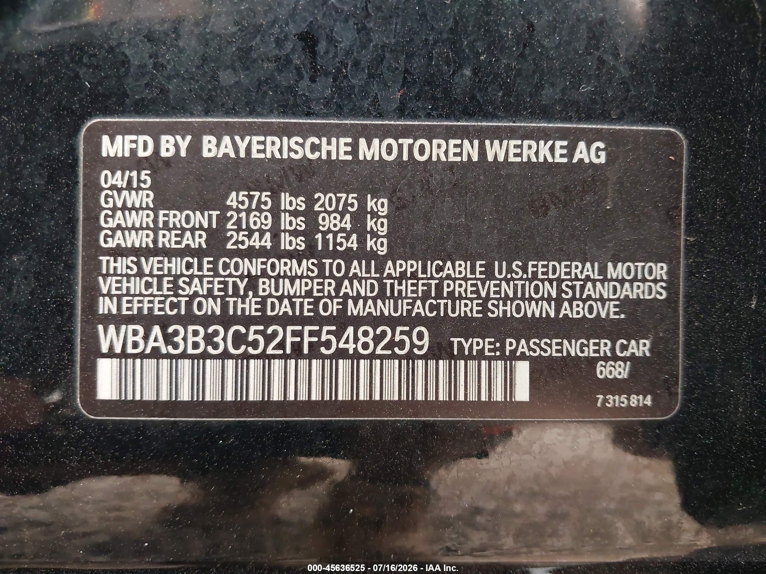 2015 Bmw 328i Xdrive Black vin: WBA3B3C52FF548259