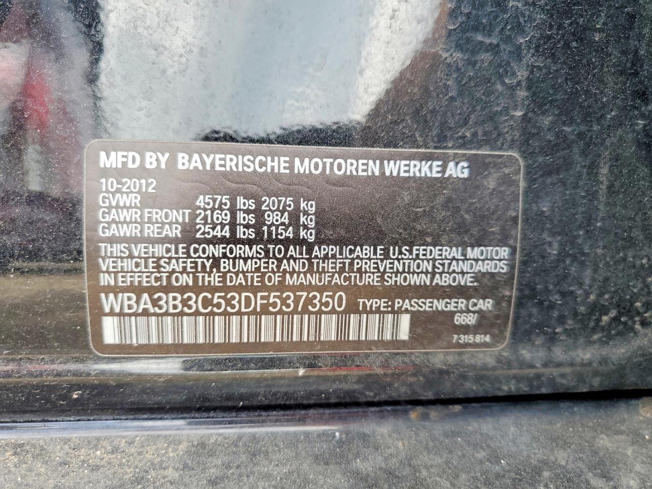 2013 Bmw 328 Xi Black vin: WBA3B3C53DF537350
