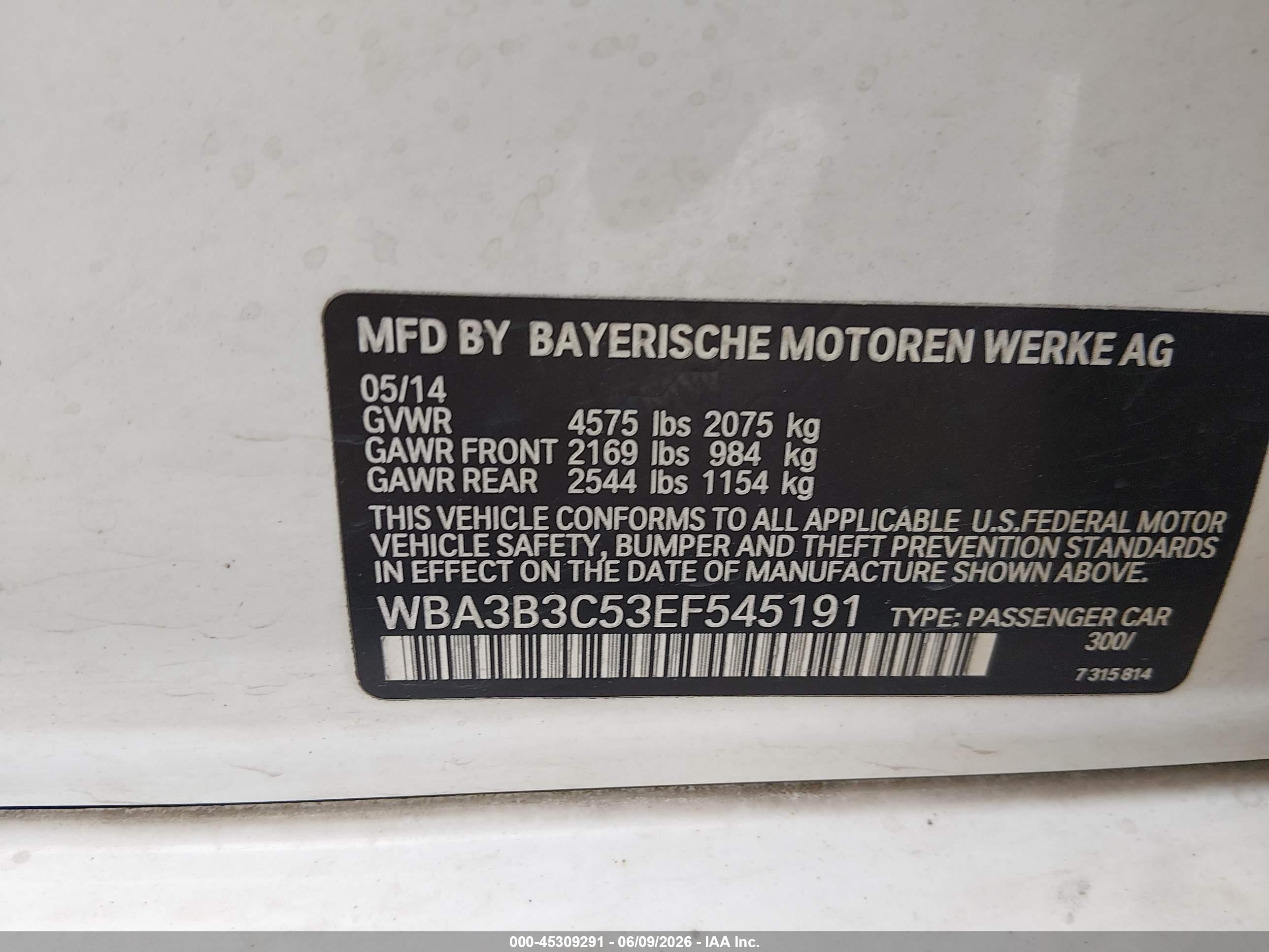 2014 Bmw 328i Xdrive White vin: WBA3B3C53EF545191