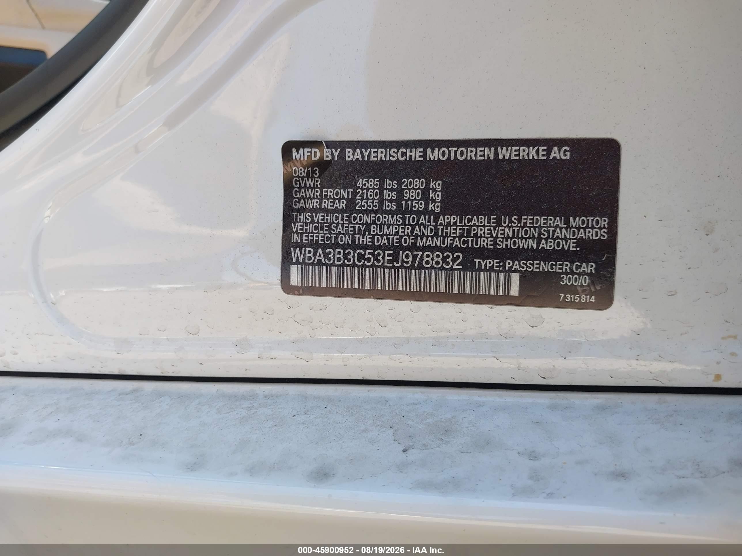 2014 Bmw 328i Xdrive White vin: WBA3B3C53EJ978832