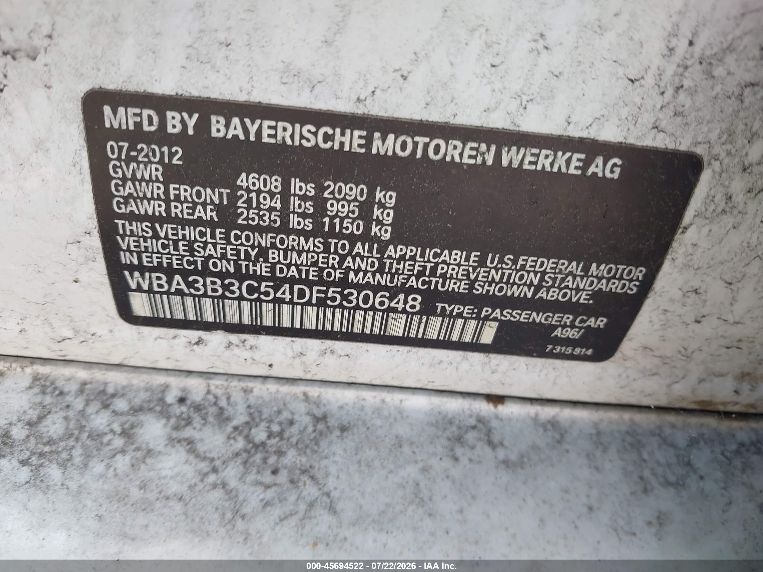 2013 Bmw 328i Xdrive Белый vin: WBA3B3C54DF530648