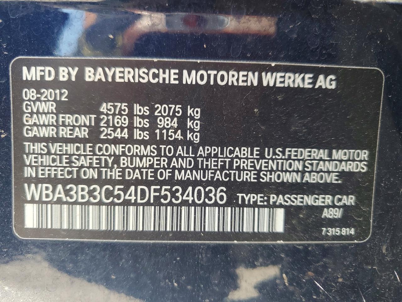 2013 Bmw 328 Xi Black vin: WBA3B3C54DF534036