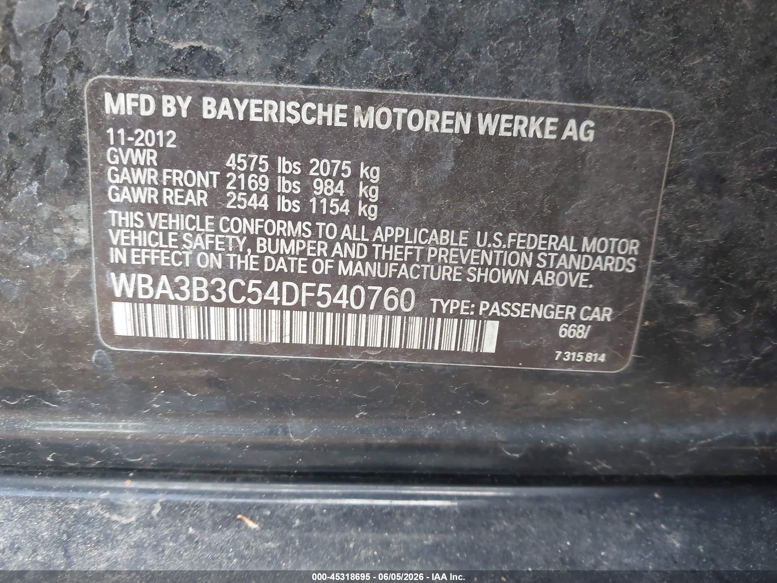 2013 Bmw 328i Xdrive Black vin: WBA3B3C54DF540760