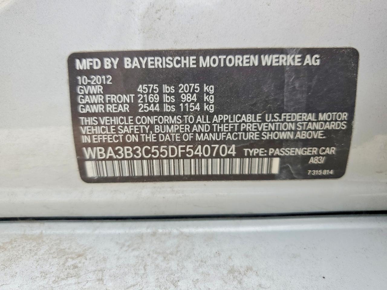 2013 Bmw 328 Xi Серебряный vin: WBA3B3C55DF540704