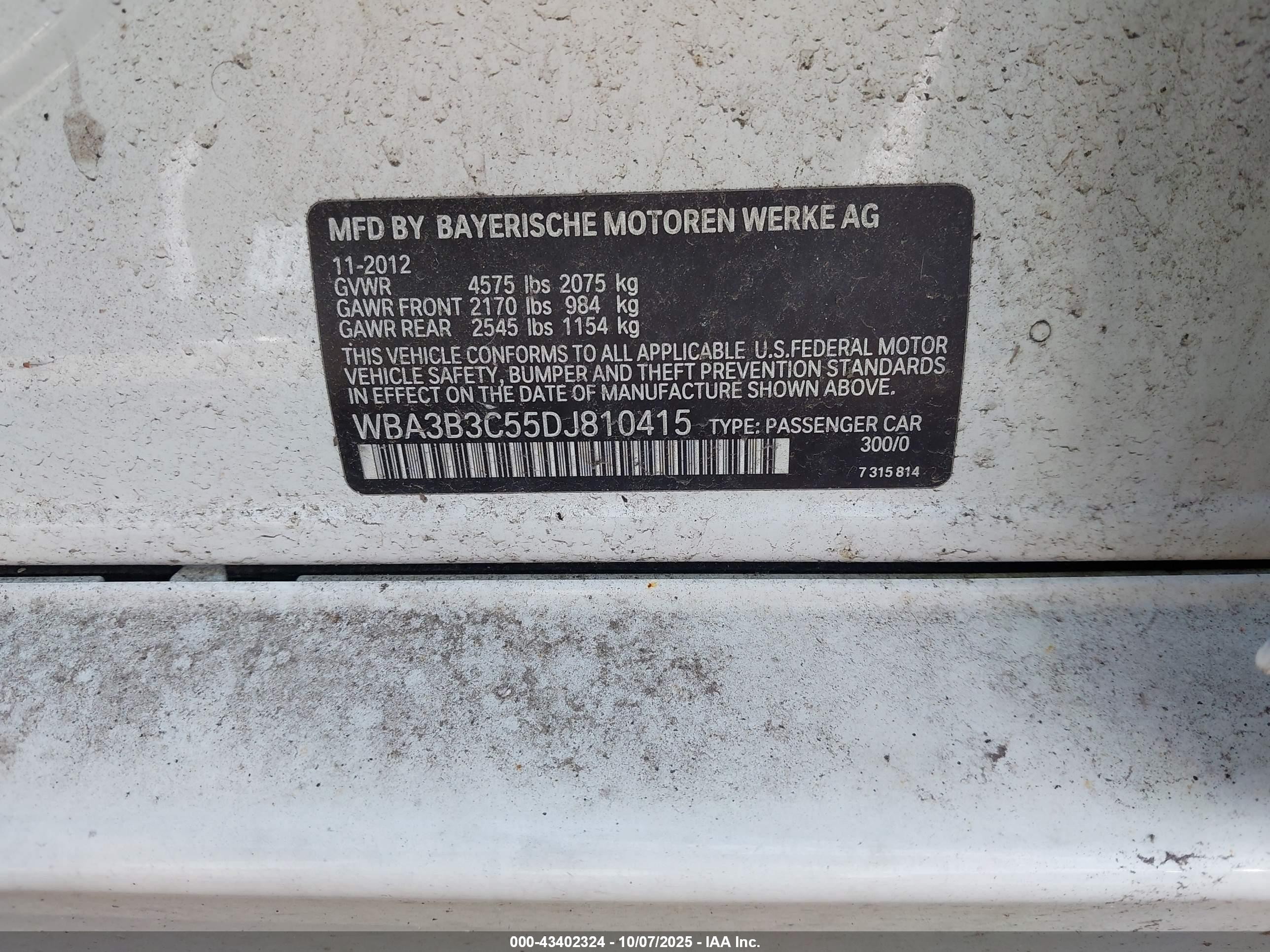 2013 Bmw 328i Xdrive White vin: WBA3B3C55DJ810415