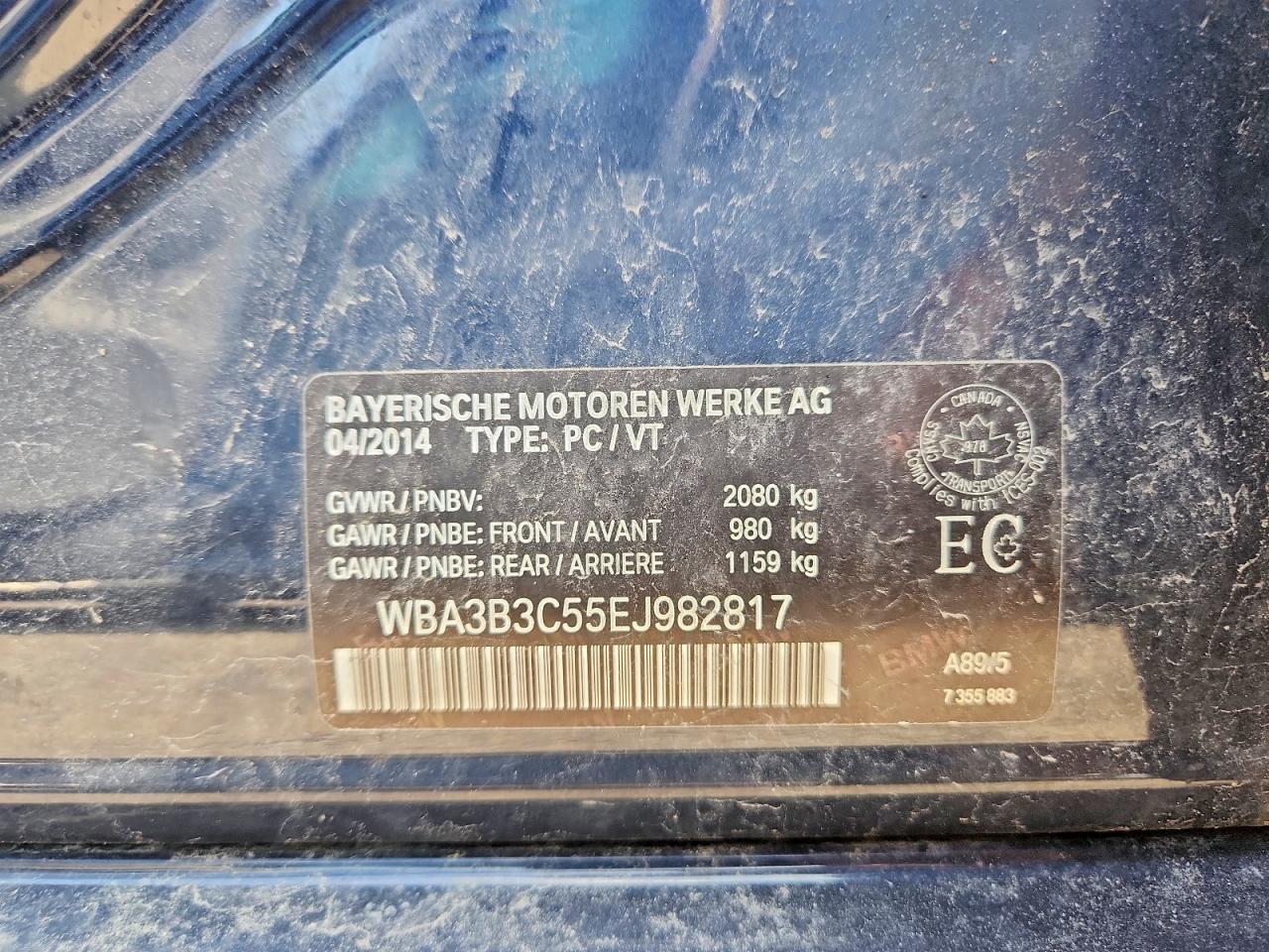 2014 Bmw 328 Xi Blue vin: WBA3B3C55EJ982817