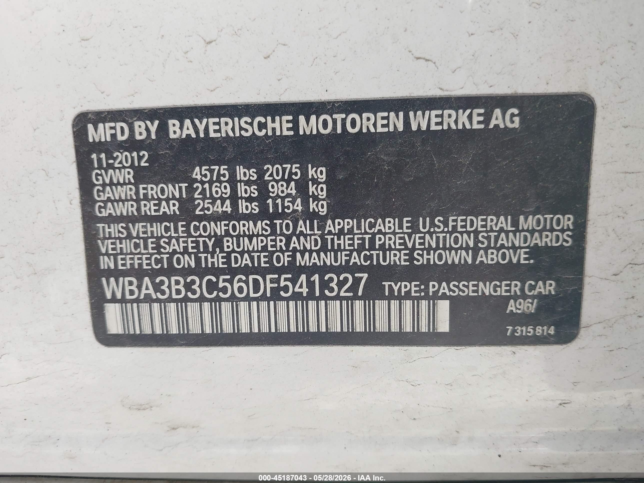 2013 Bmw 328i Xdrive White vin: WBA3B3C56DF541327
