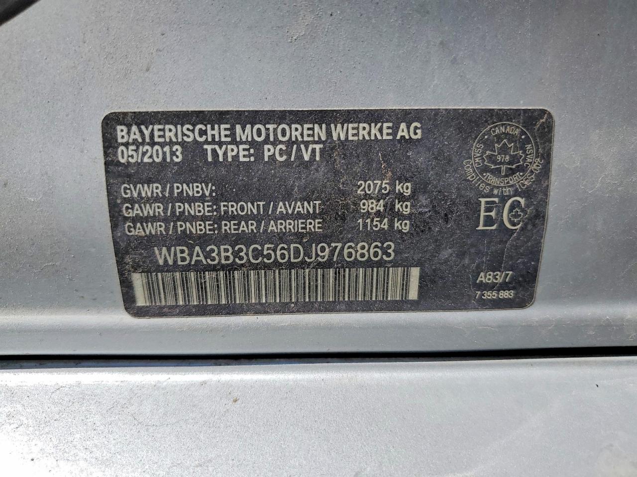 2013 Bmw 328 Xi Silver vin: WBA3B3C56DJ976863