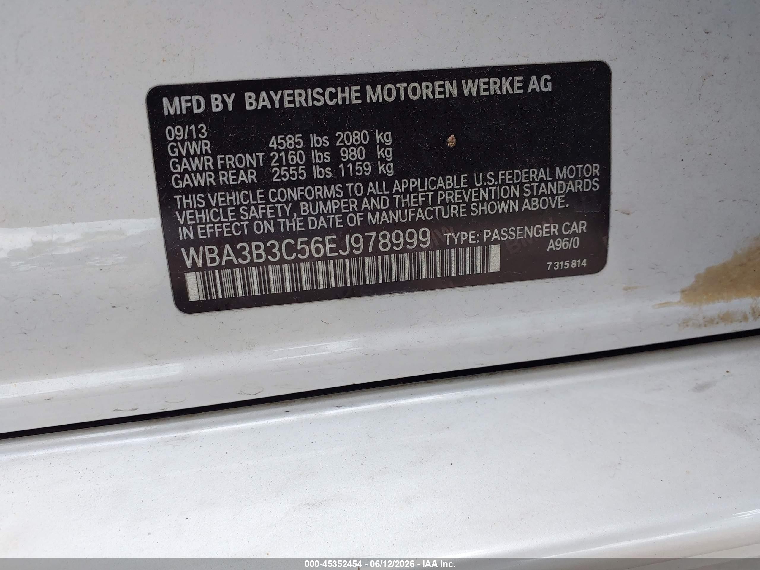 2014 Bmw 328i Xdrive White vin: WBA3B3C56EJ978999